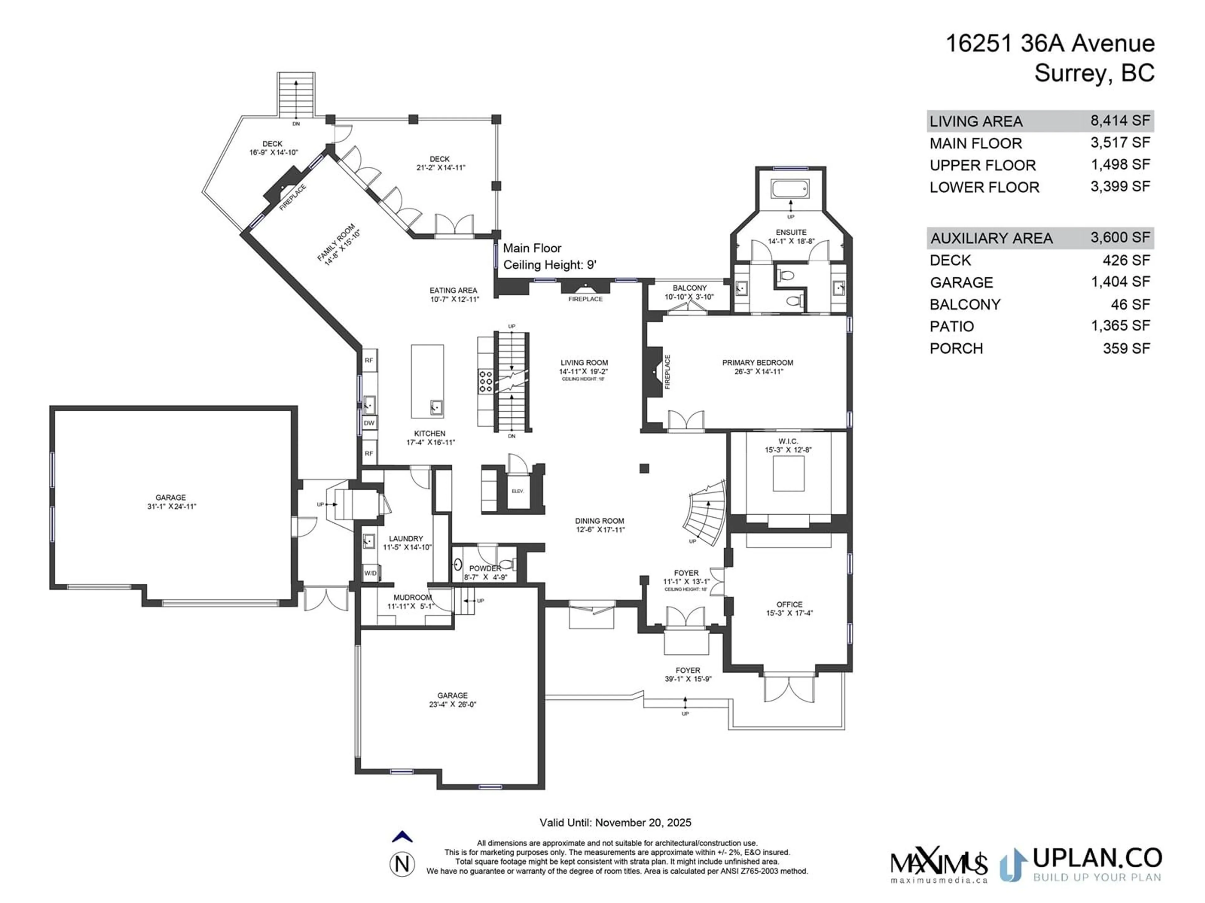 Floor plan for 16251 36A, Surrey British Columbia V3Z0X5