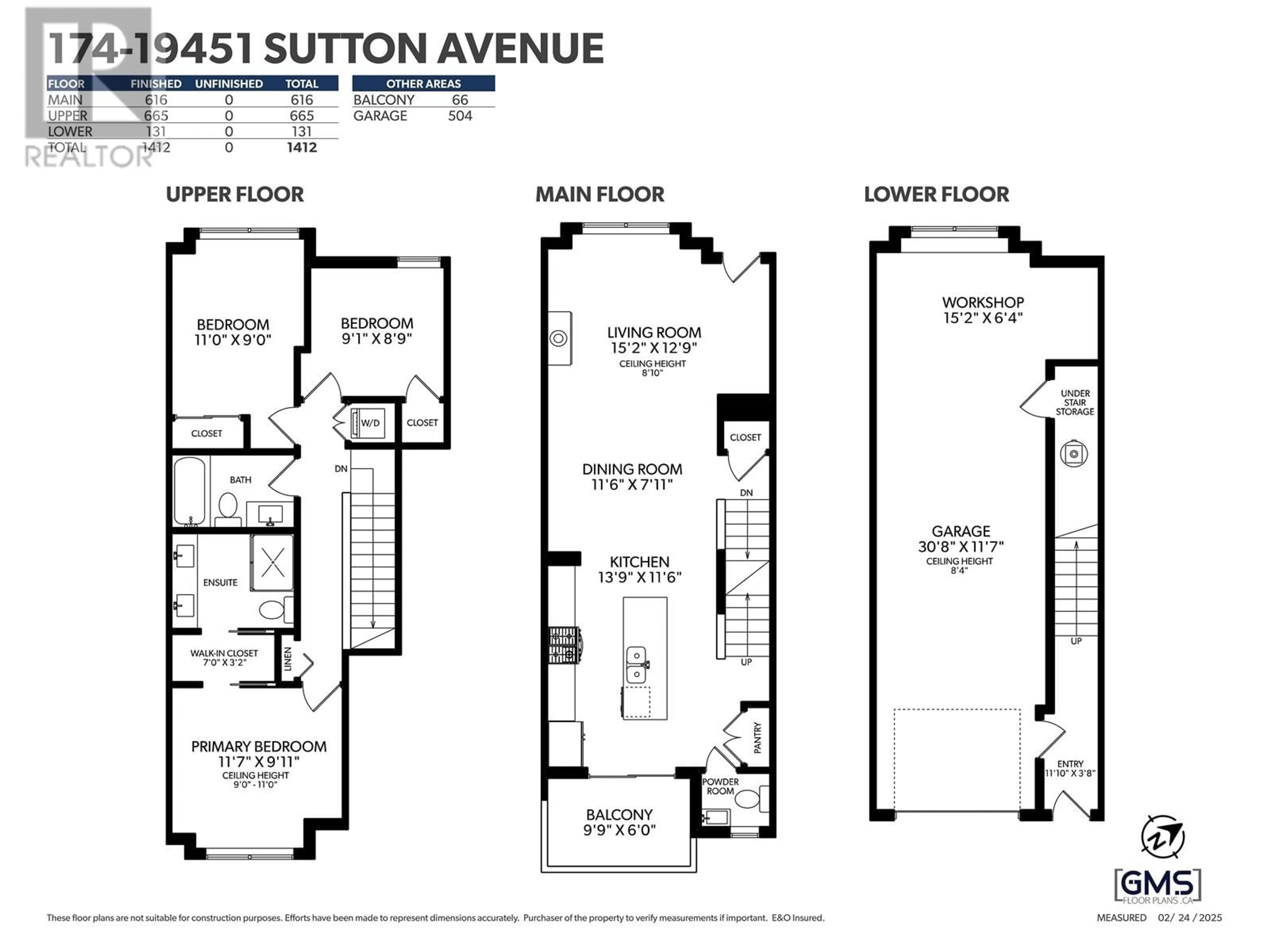 Floor plan for 174 19451 SUTTON AVENUE, Pitt Meadows British Columbia V3Y0G6