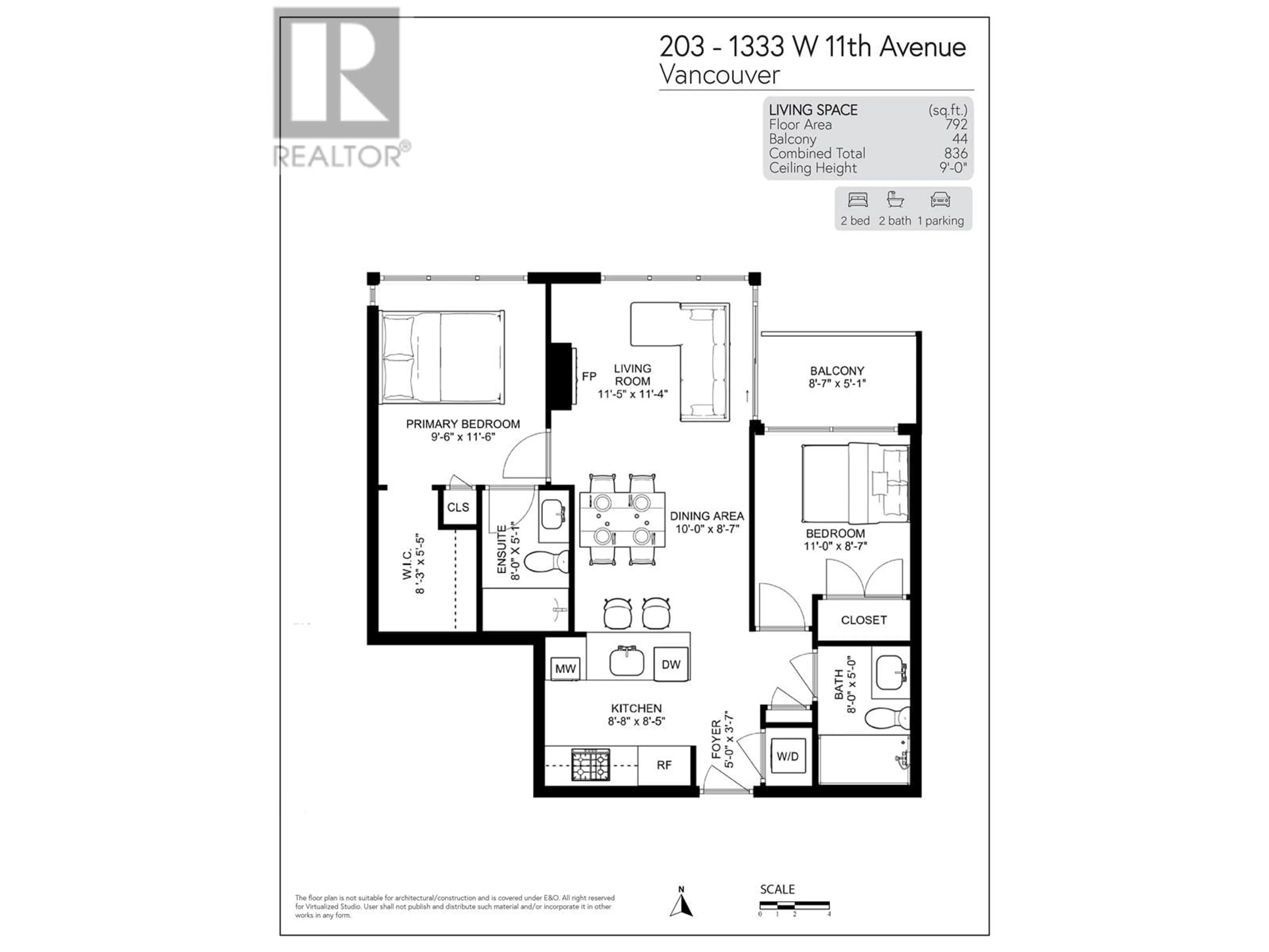 Floor plan for 203 1333 W 11TH AVENUE, Vancouver British Columbia V6H0A4