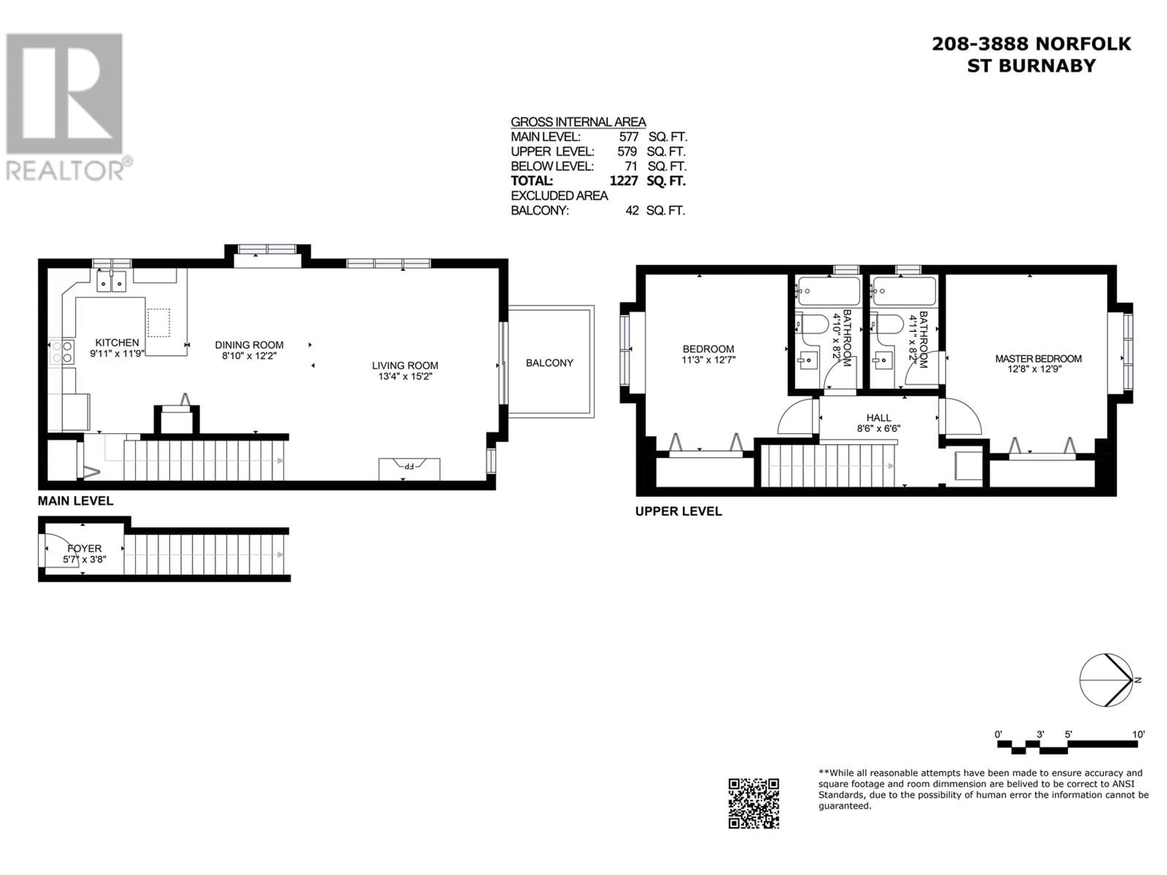 Floor plan for 208 - 3888 NORFOLK STREET, Burnaby British Columbia V5G1E5