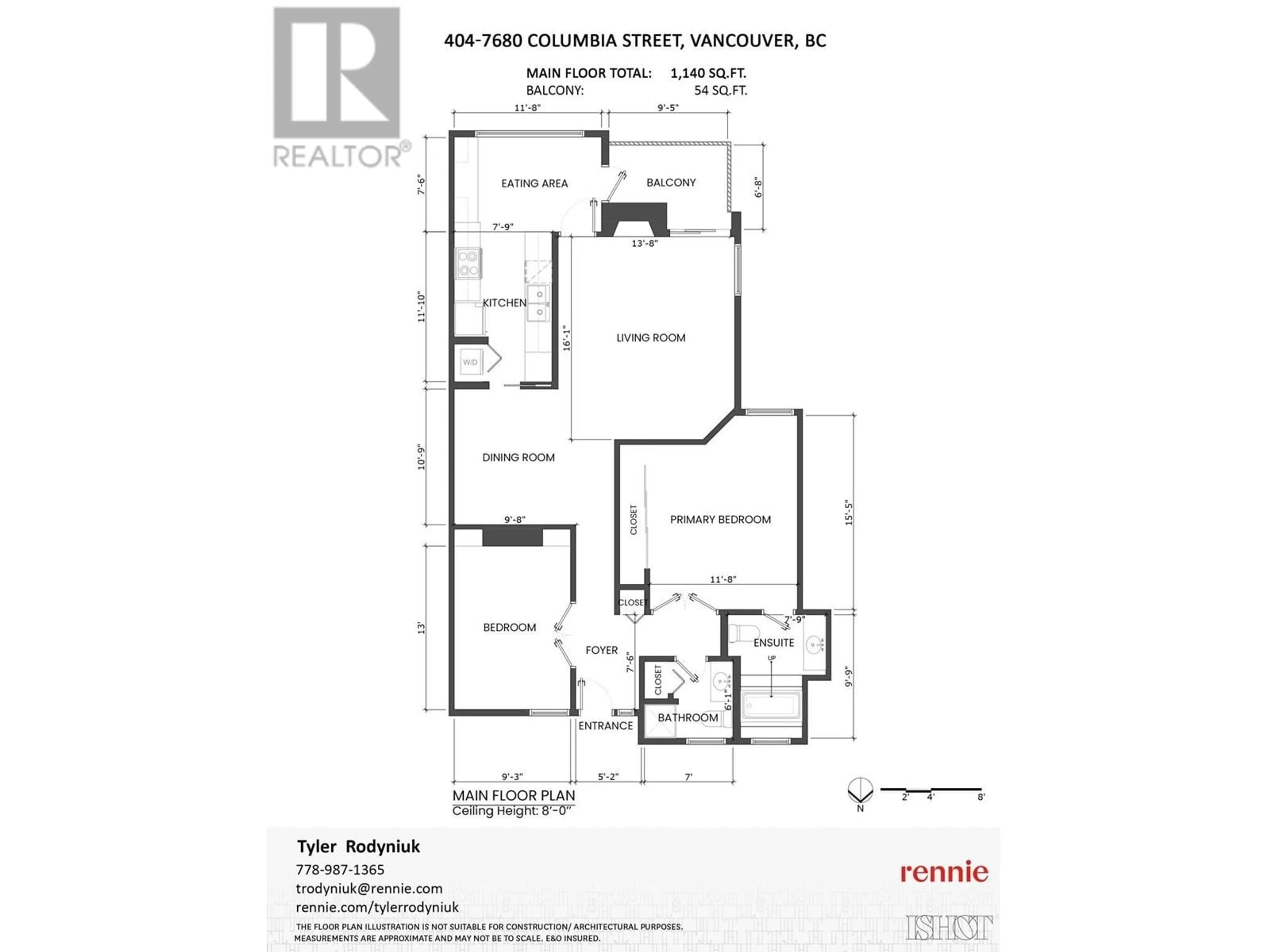 Floor plan for 404 7680 S COLUMBIA STREET, Vancouver British Columbia V5X4S8