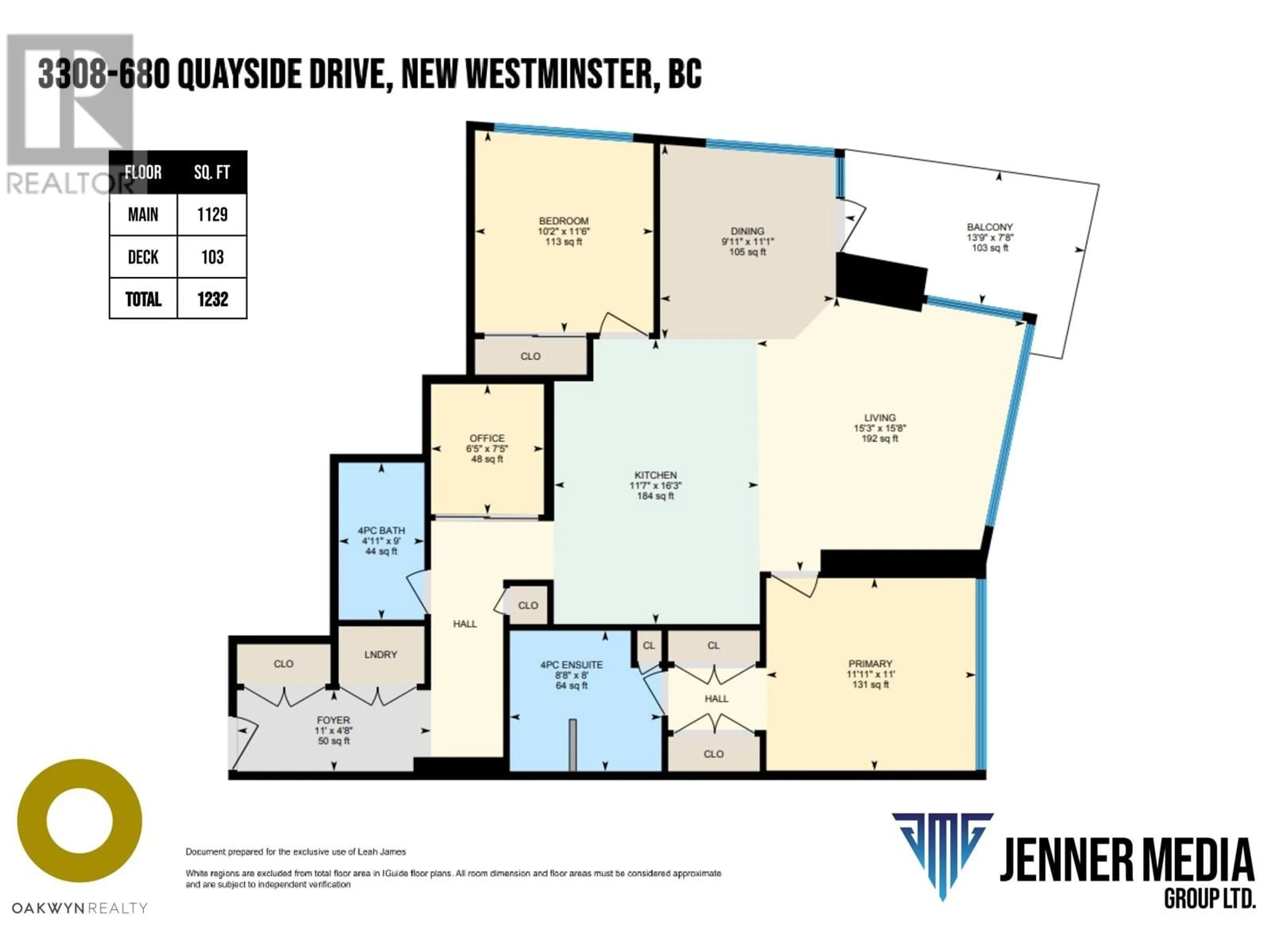 Floor plan for 3308 680 QUAYSIDE DRIVE, New Westminster British Columbia V3M0P2