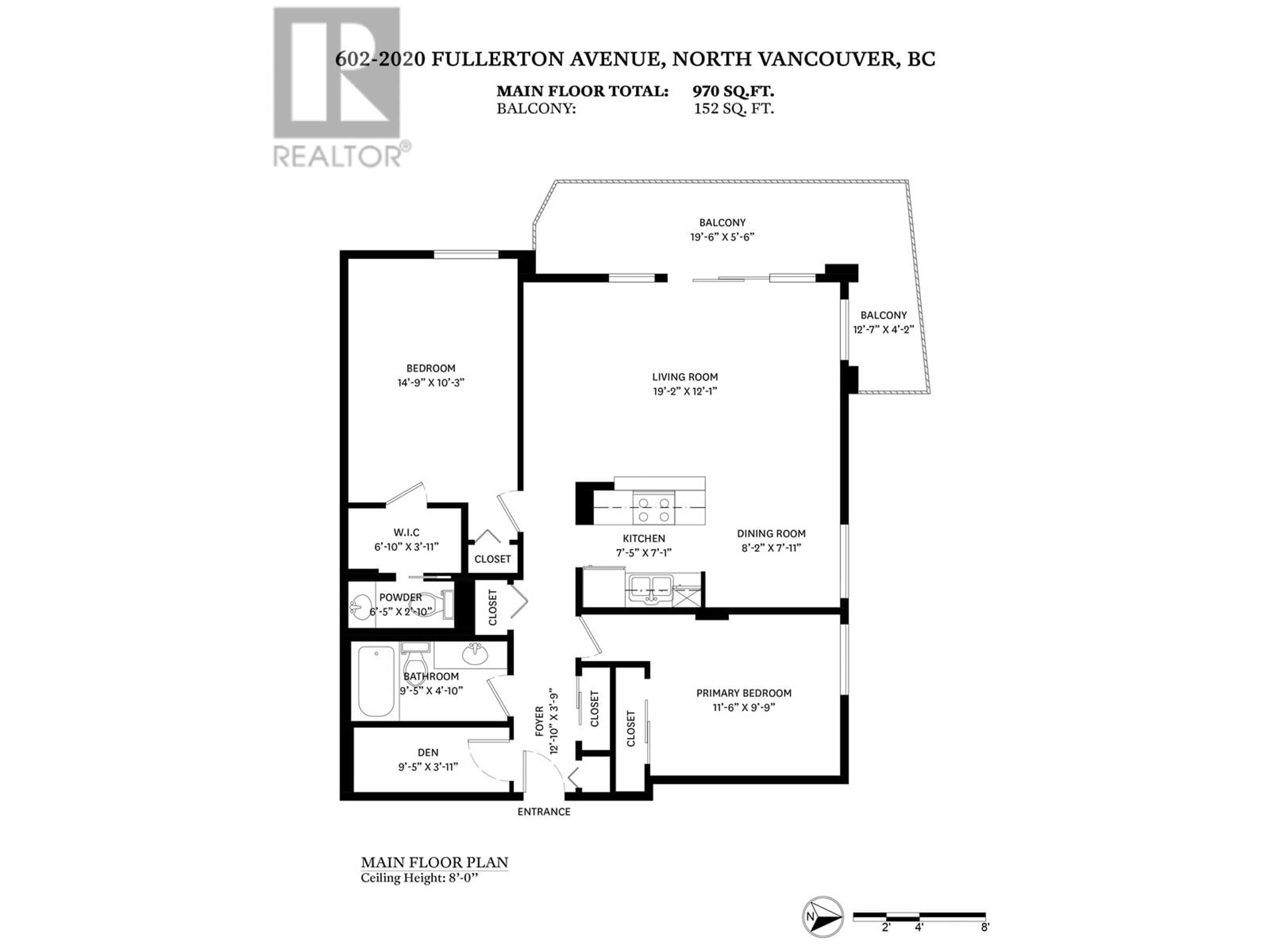 Floor plan for 602 2020 FULLERTON AVENUE, North Vancouver British Columbia V7P3G3