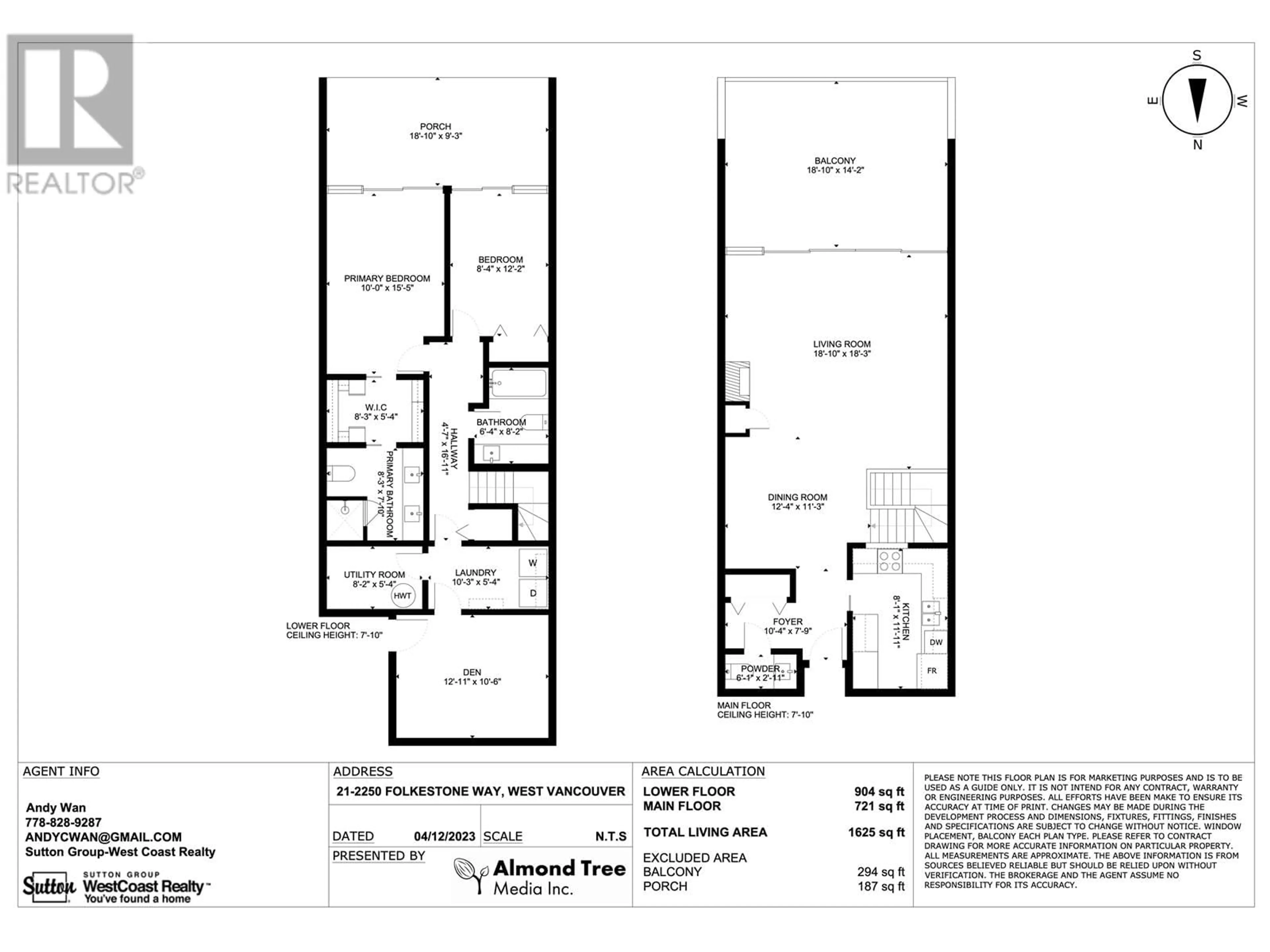 Floor plan for 21 2250 FOLKESTONE WAY, West Vancouver British Columbia V7S2X7