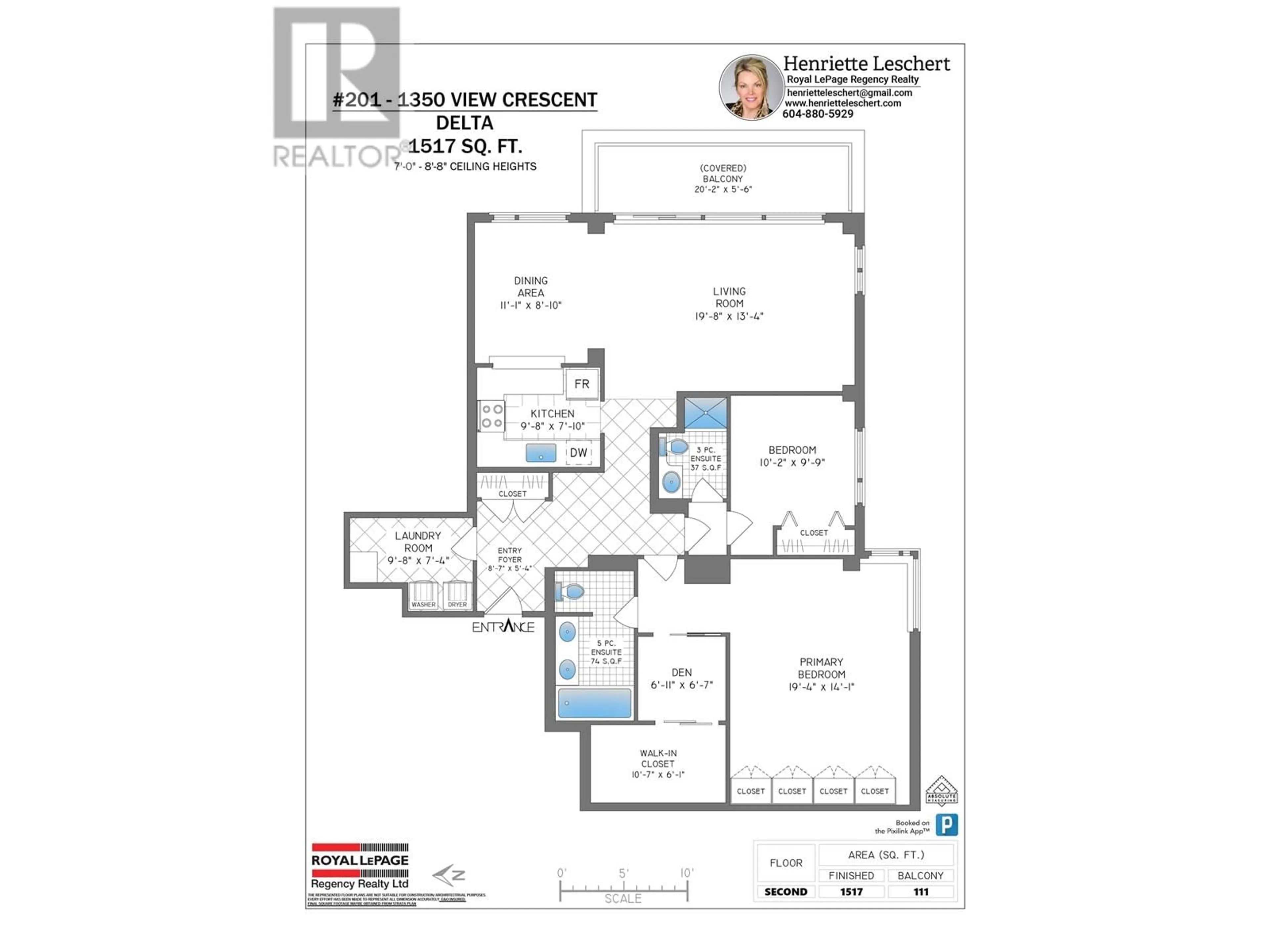 Floor plan for 201 1350 VIEW CRESCENT, Delta British Columbia V4L2K3