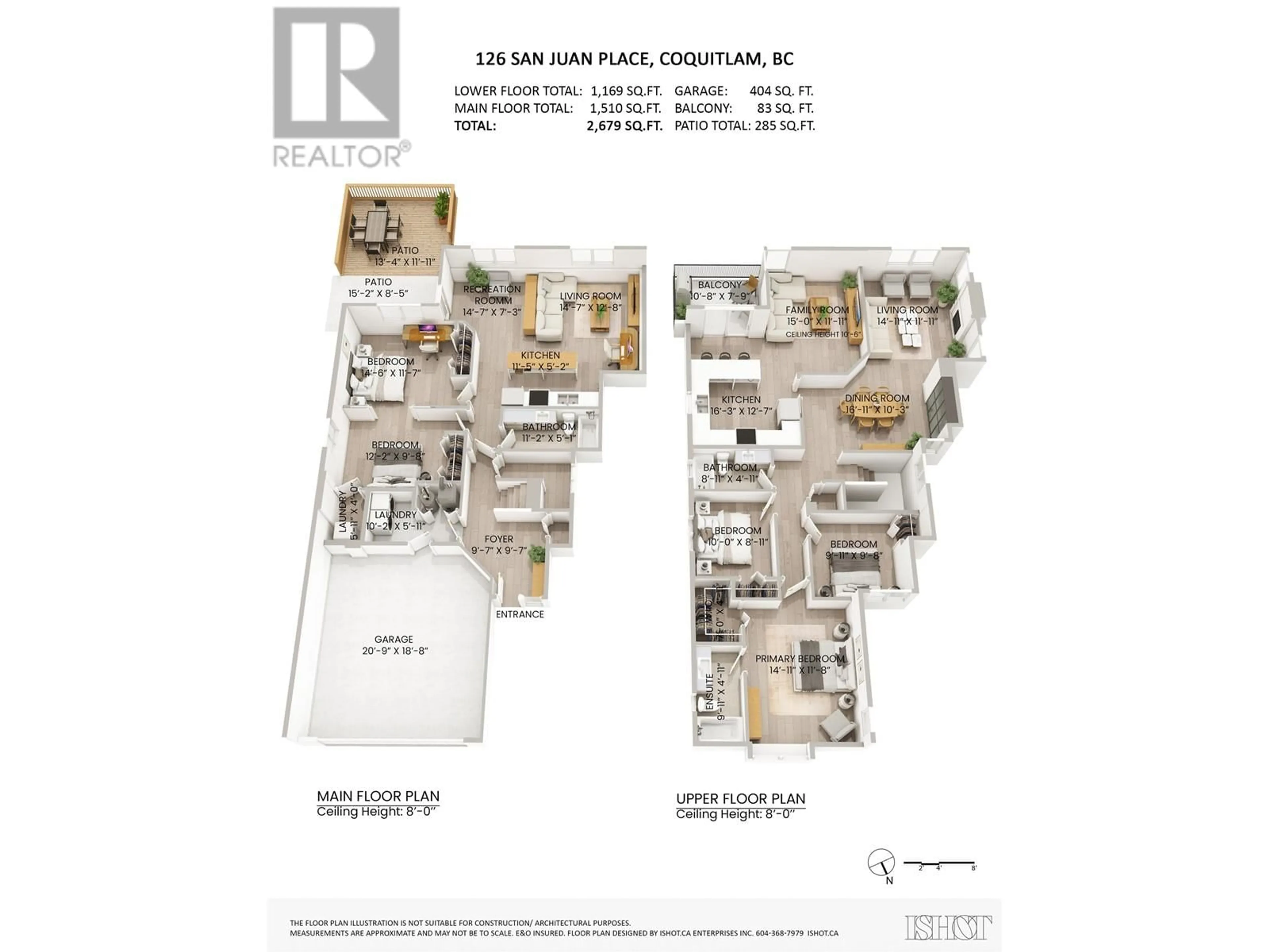 Floor plan for 126 SAN JUAN PLACE, Coquitlam British Columbia V3K6Y8