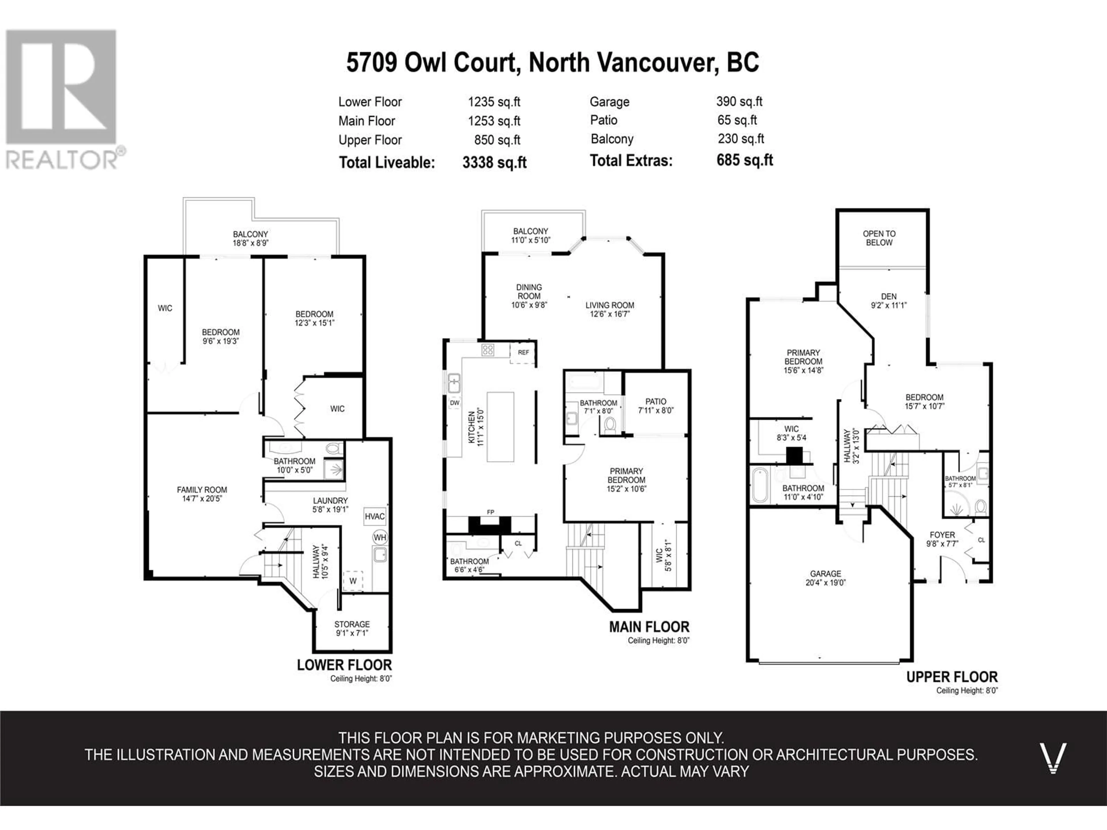 Floor plan for 5709 OWL COURT, North Vancouver British Columbia V7R4V1