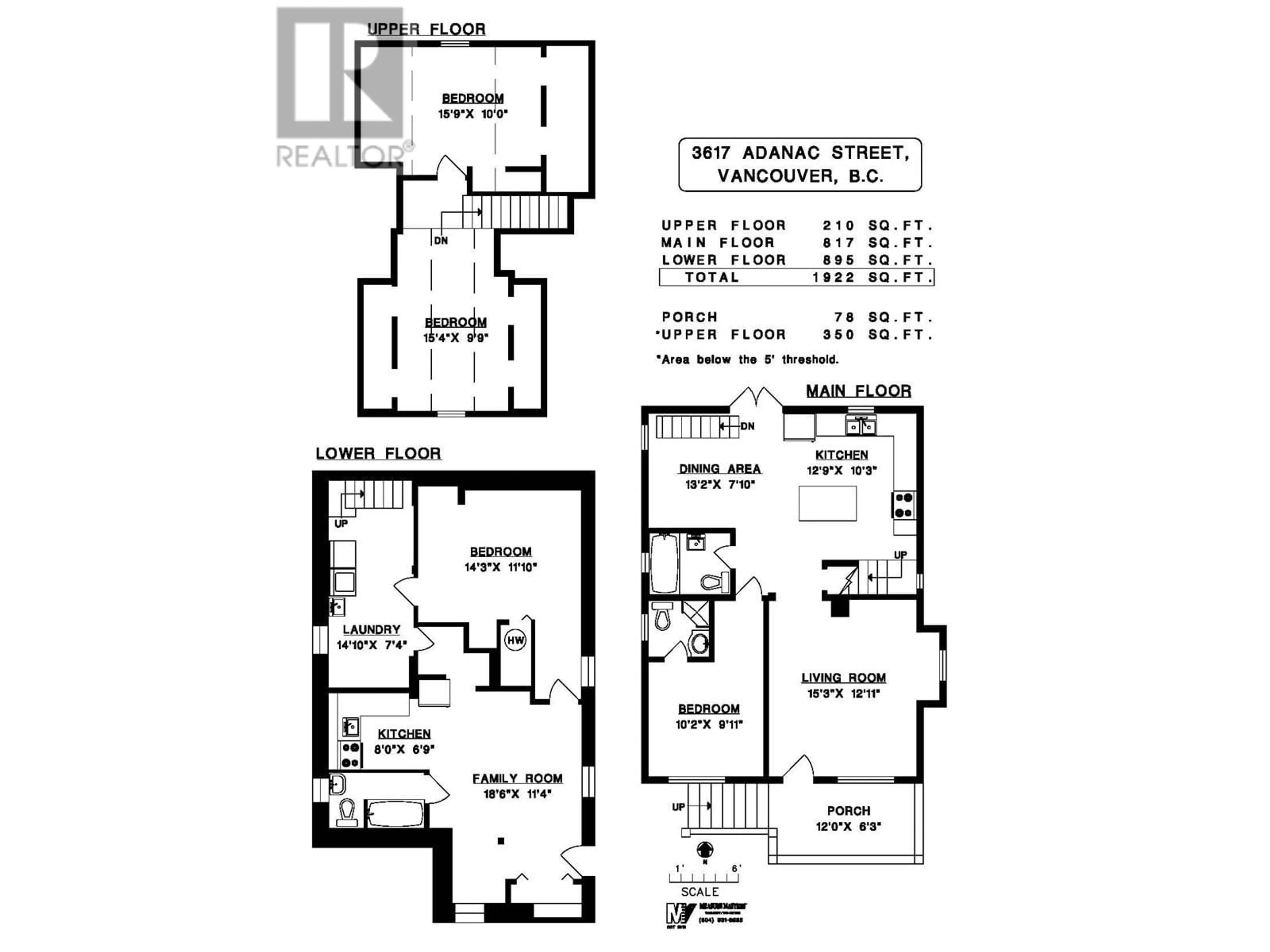 Floor plan for 3617 ADANAC STREET, Vancouver British Columbia V5K2P7