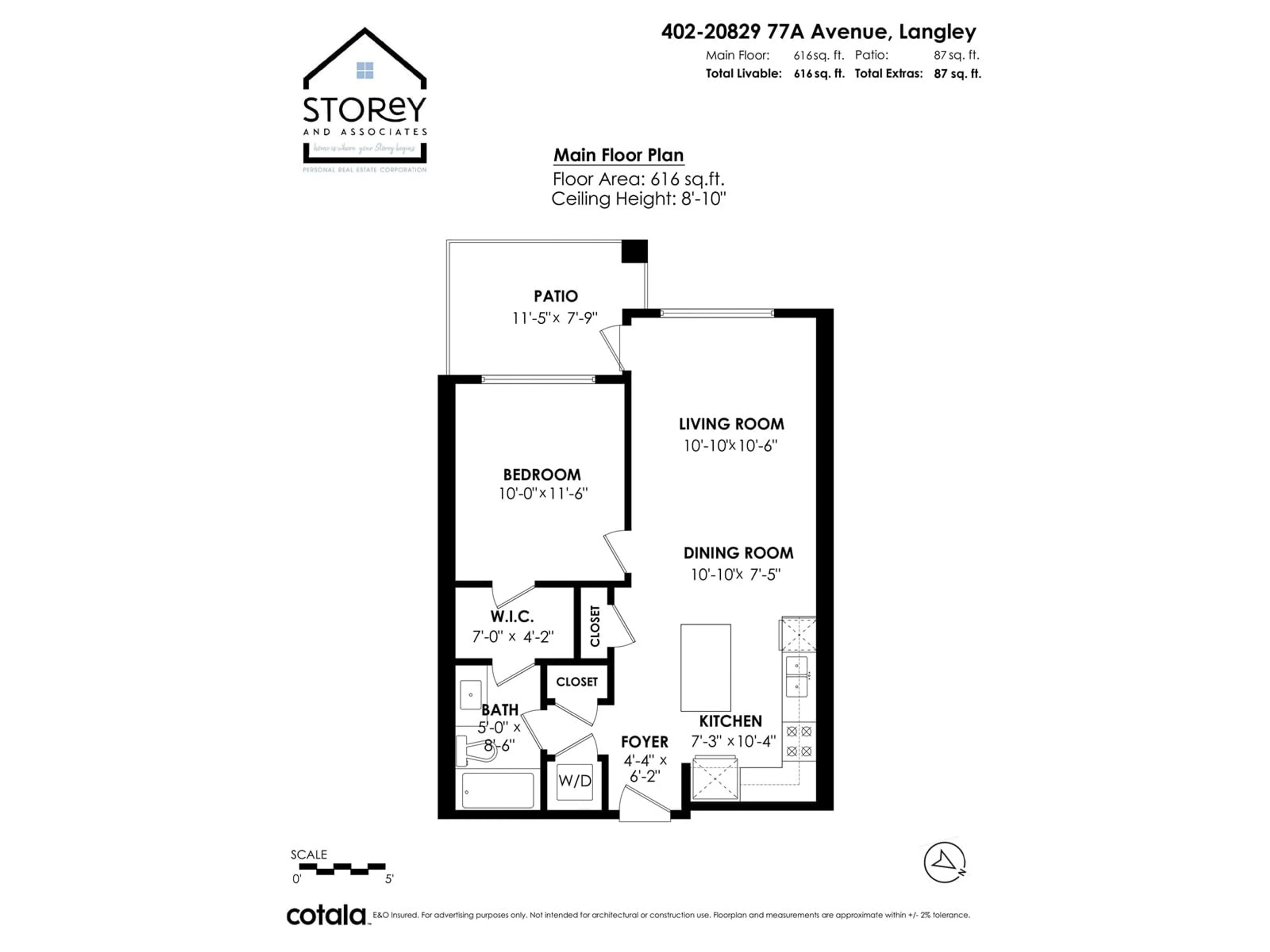 Floor plan for 402 20829 77A AVENUE, Langley British Columbia V2Y0Y5