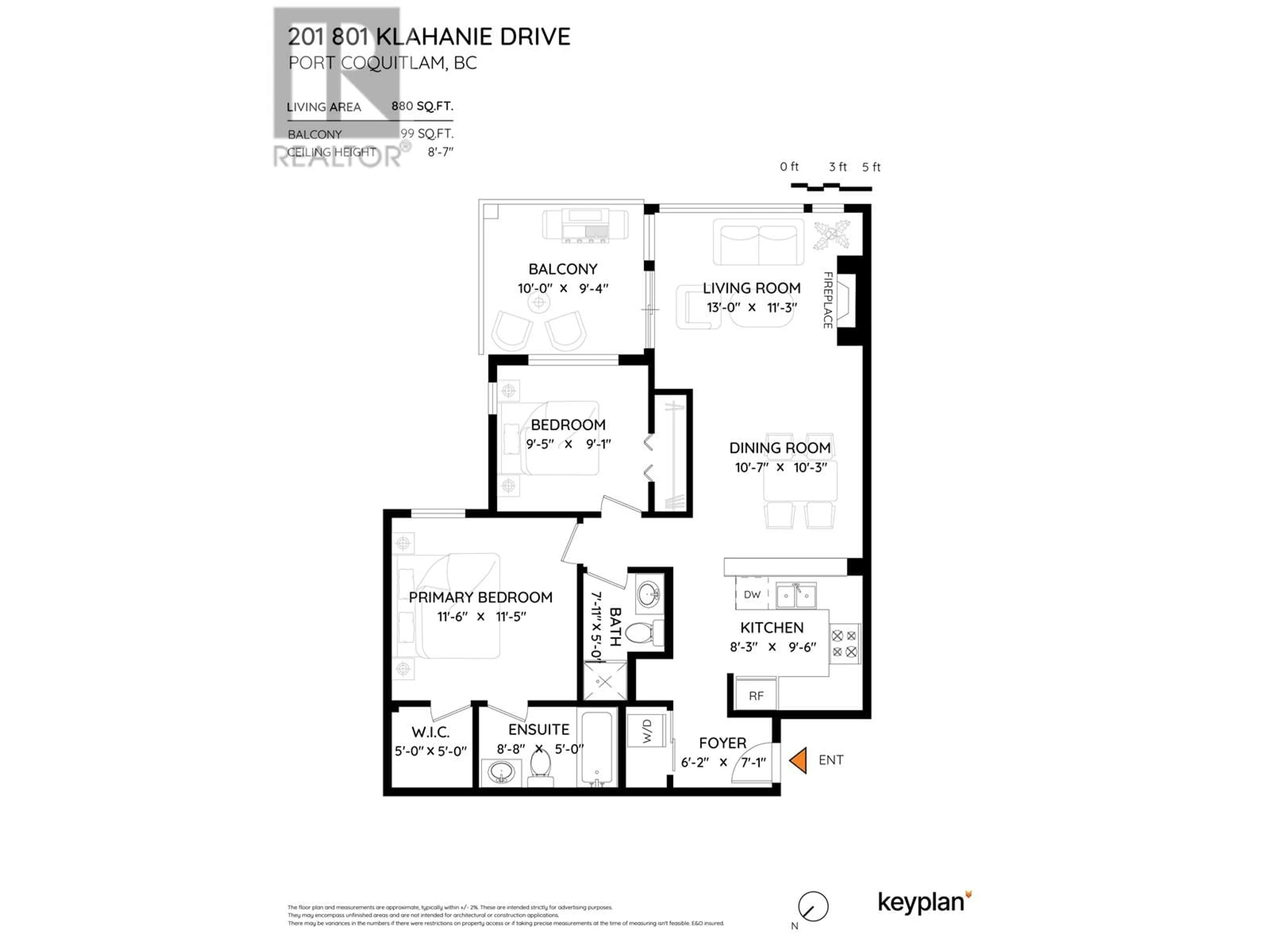 Floor plan for 201 801 KLAHANIE DRIVE, Port Moody British Columbia V3H5K4