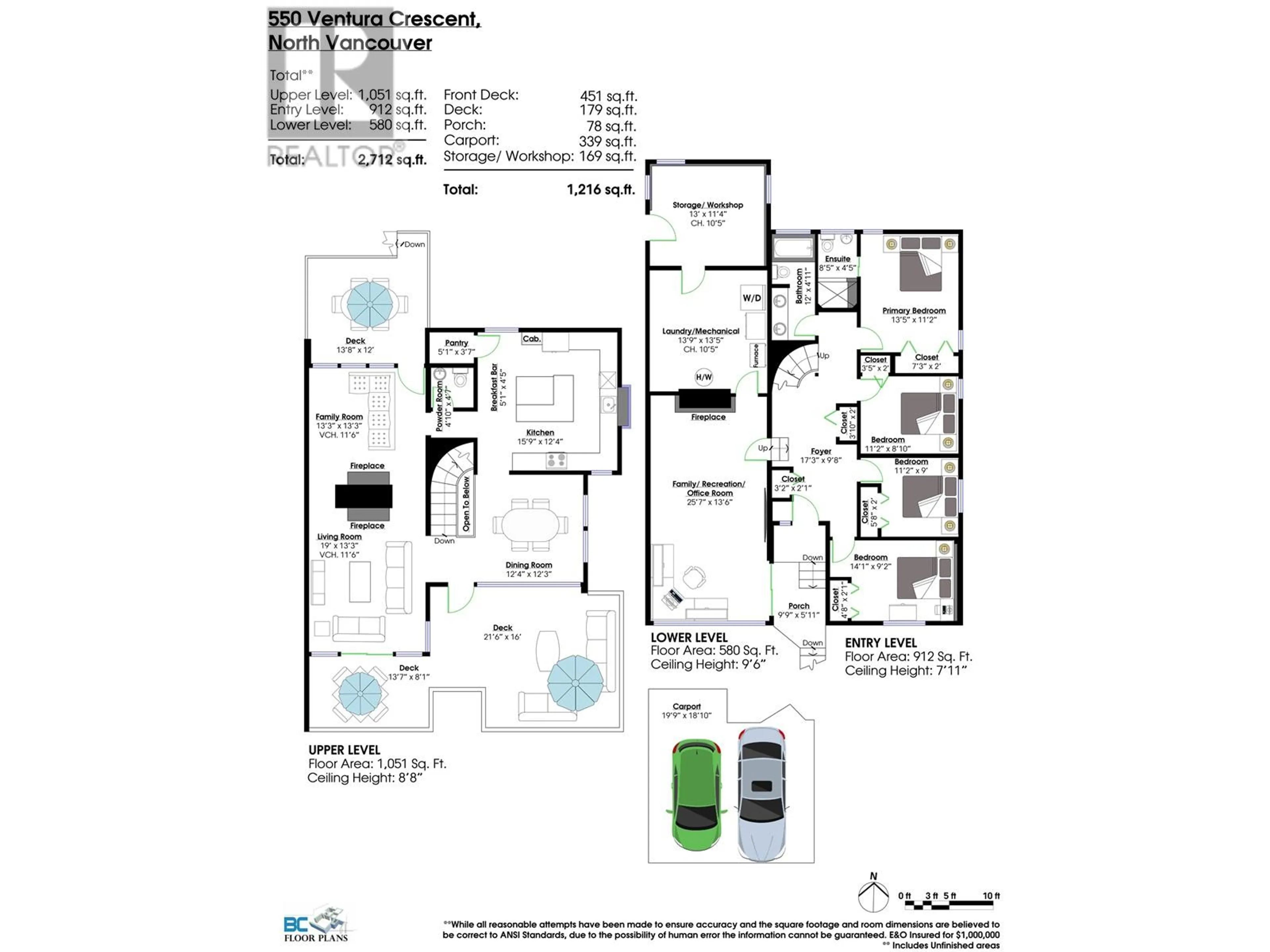 Floor plan for 550 VENTURA CRESCENT, North Vancouver British Columbia V7N3G9