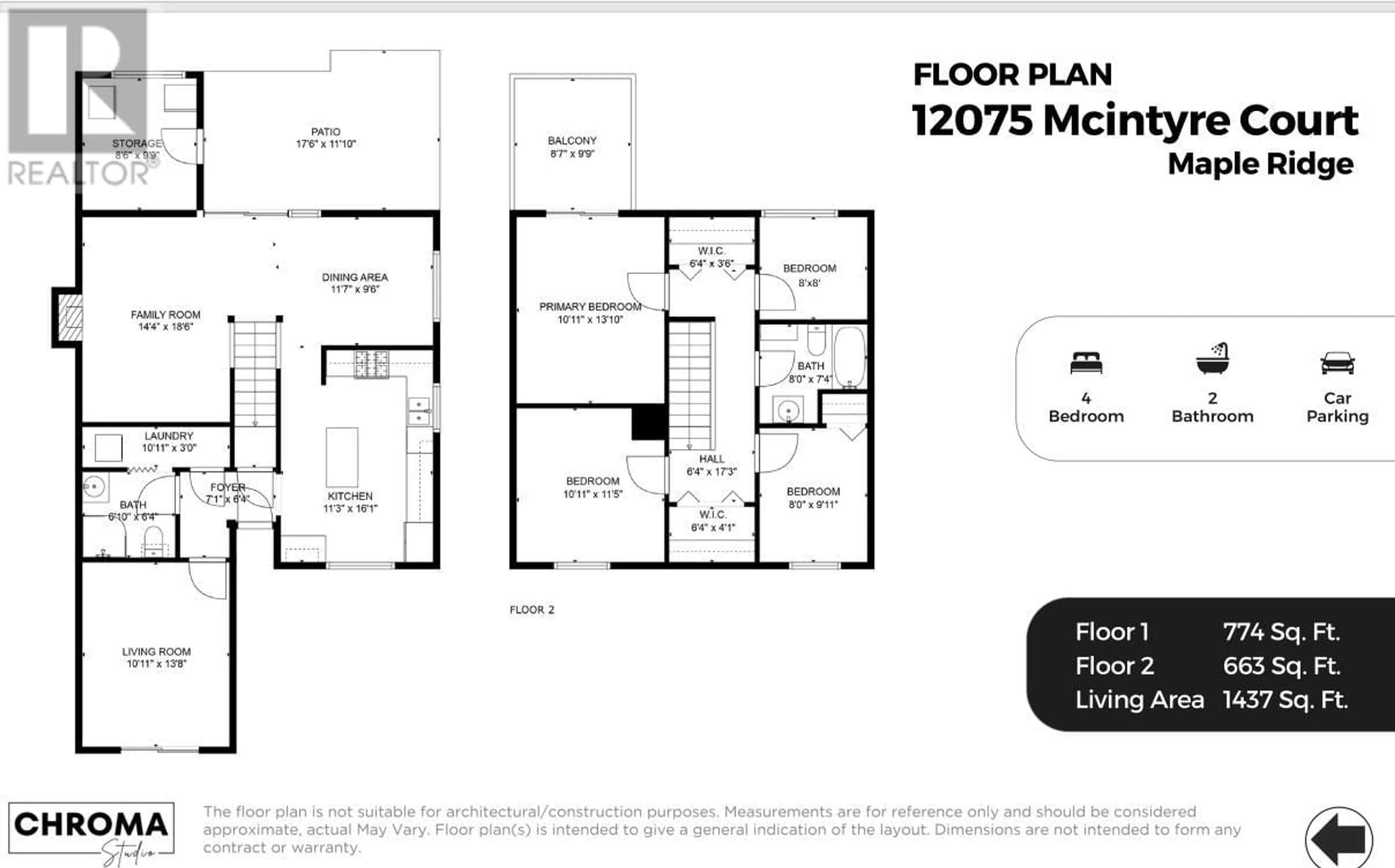 Floor plan for 12075 MCINTYRE COURT, Maple Ridge British Columbia V2X8M8