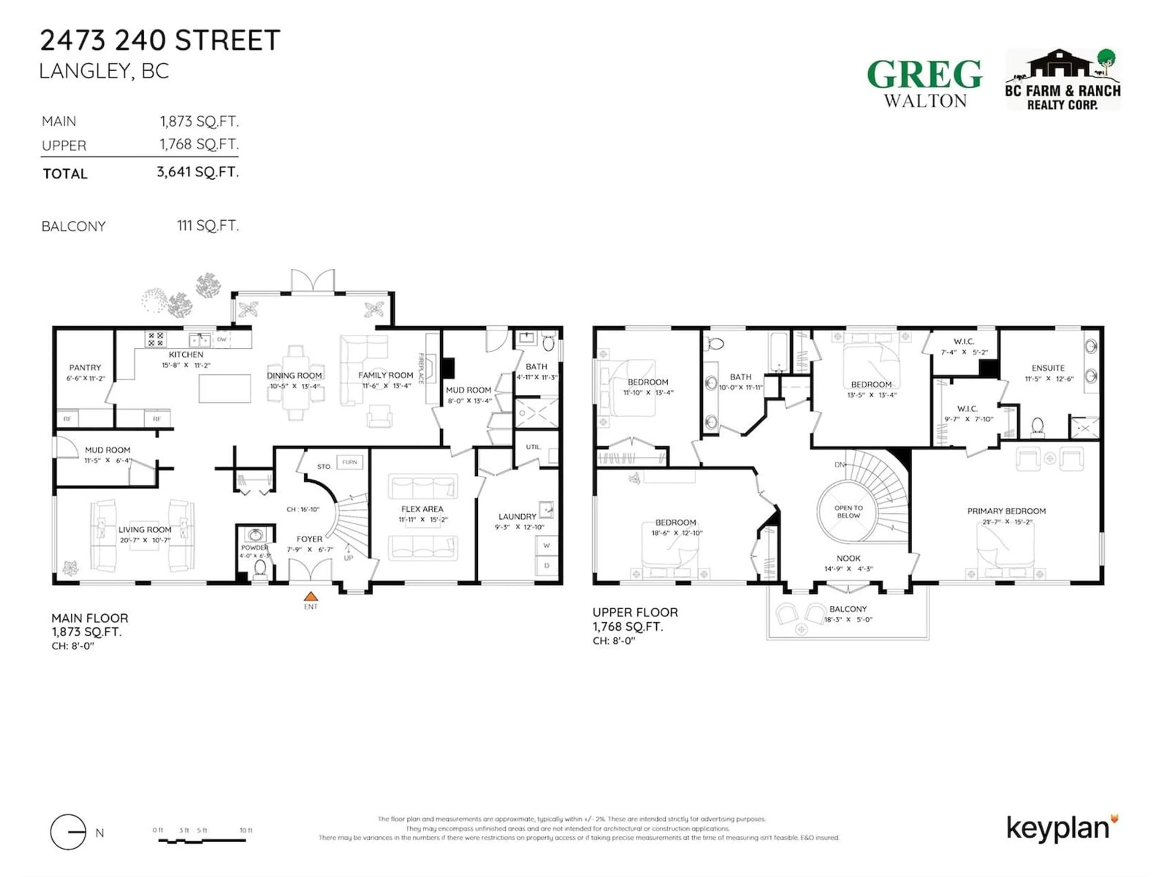 Floor plan for 2473 240, Langley British Columbia V2Z3B6