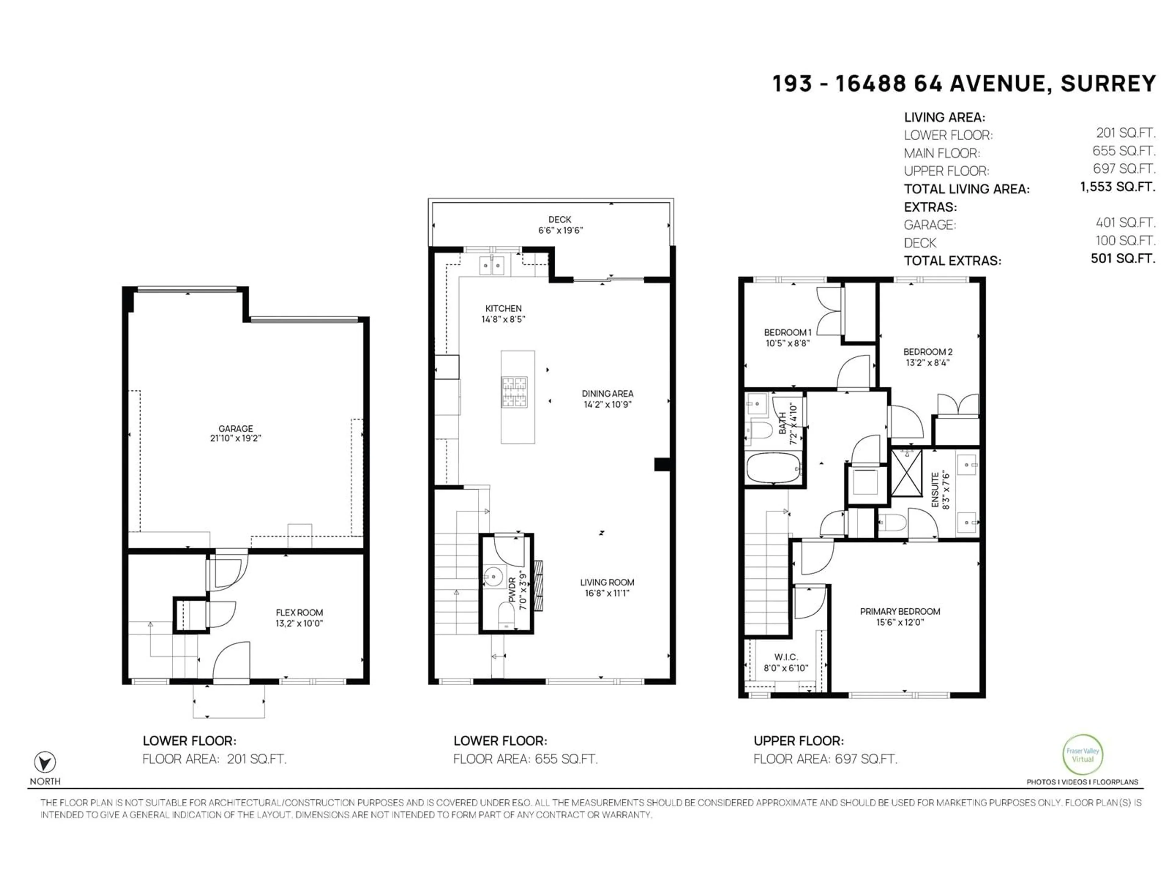 Floor plan for 193 16488 64 AVENUE, Surrey British Columbia V3S6X6