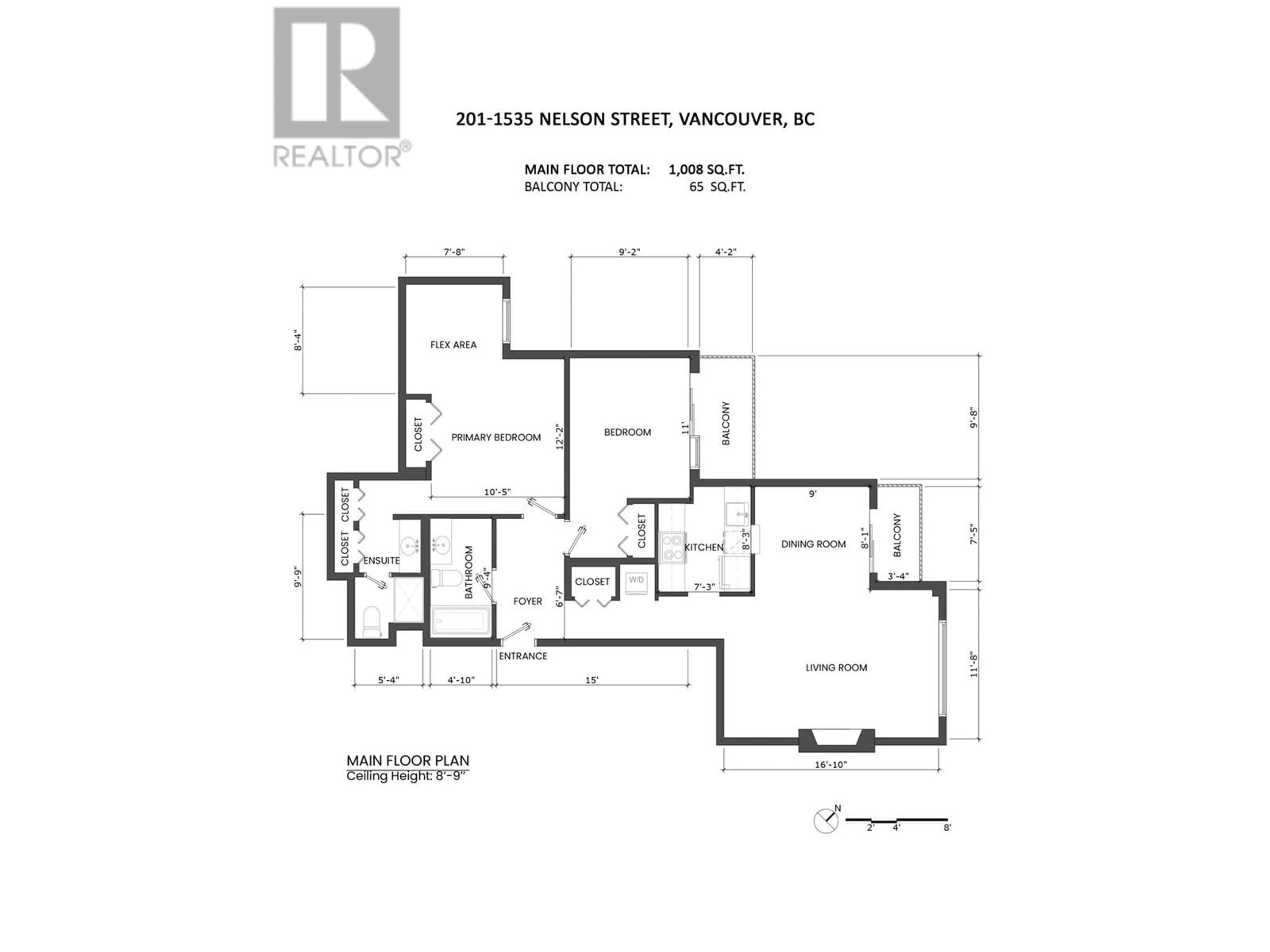 Floor plan for 201 1535 NELSON STREET, Vancouver British Columbia V6G1M2