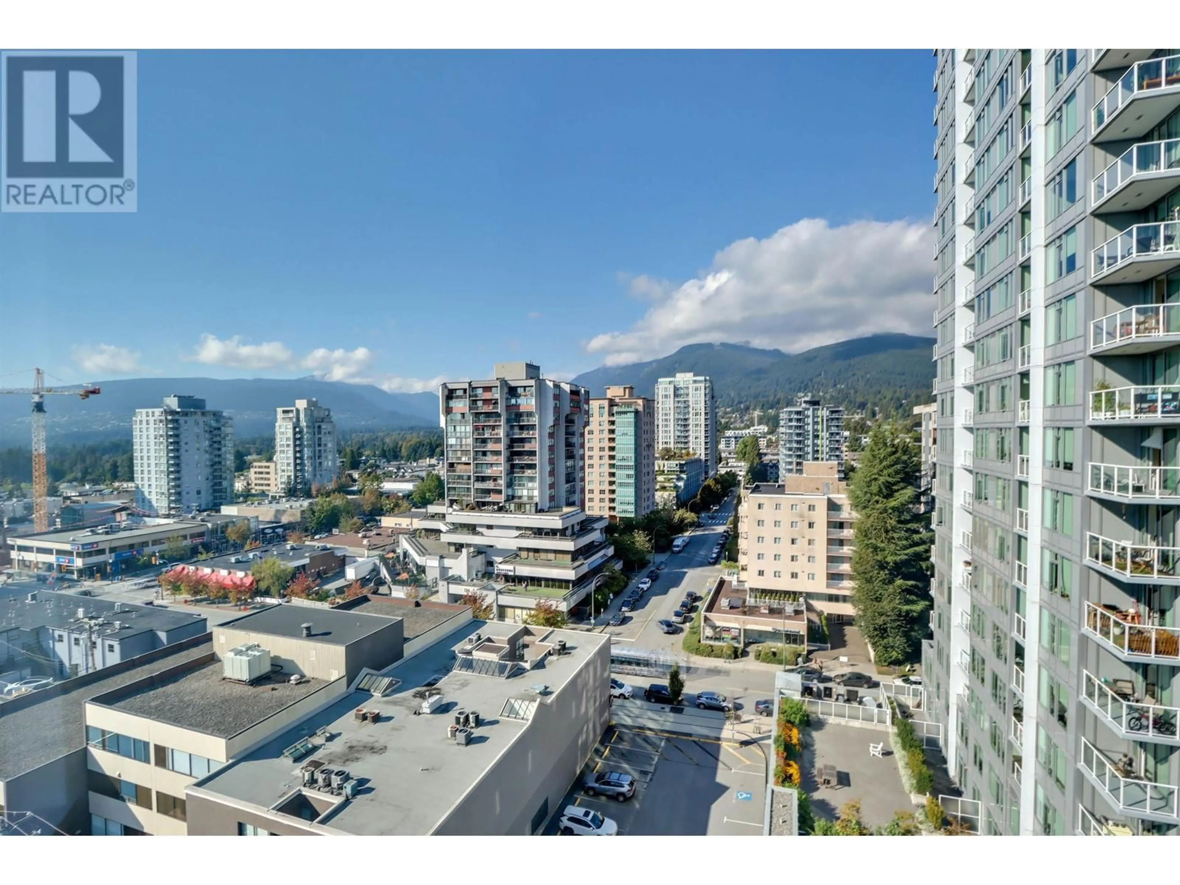 A pic from outside/outdoor area/front of a property/back of a property/a pic from drone, city buildings view from balcony for 1203 - 140 14TH STREET, North Vancouver British Columbia V7L2N3