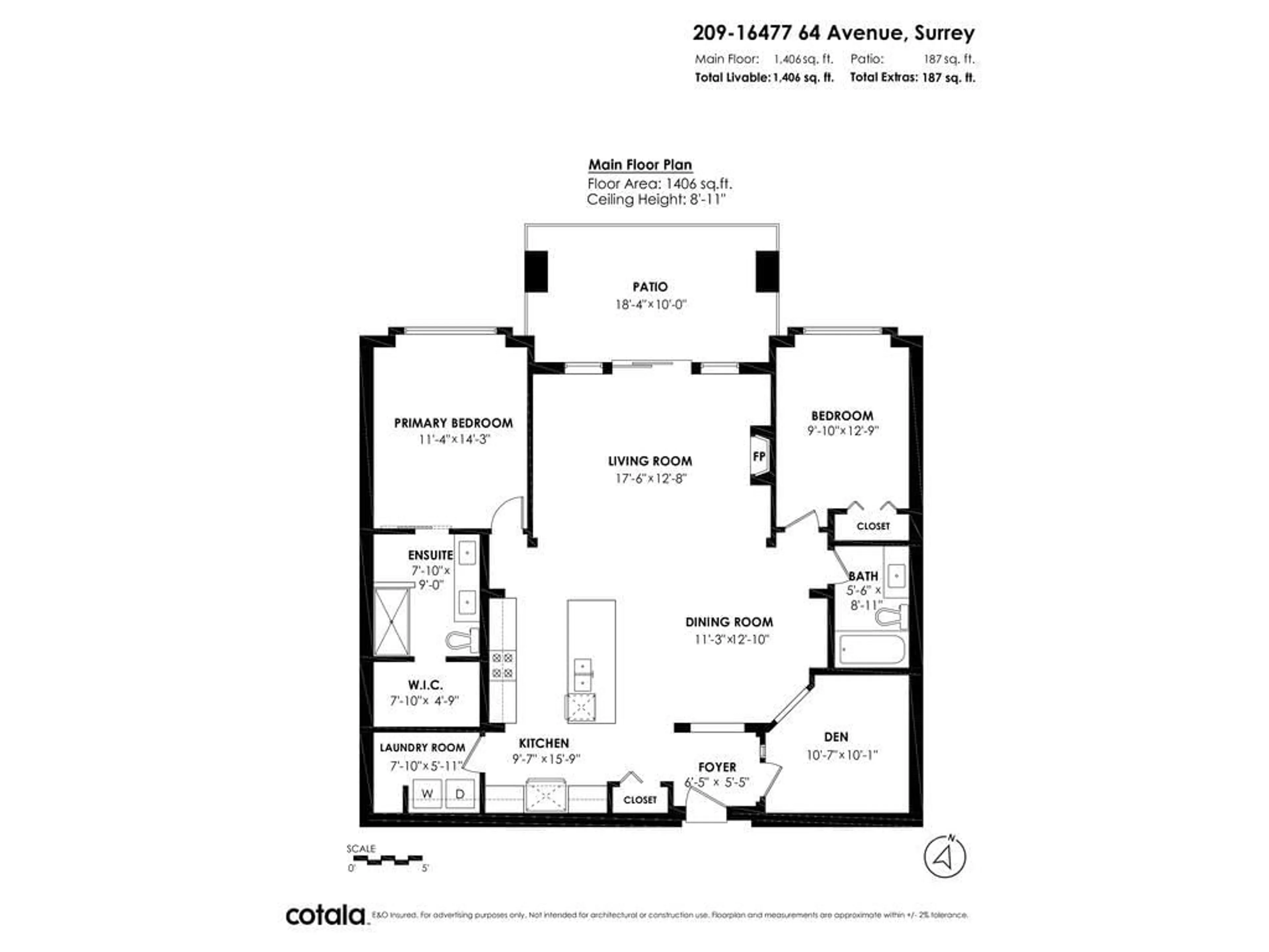 Floor plan for 209 16477 64 AVENUE, Surrey British Columbia V3S6V7