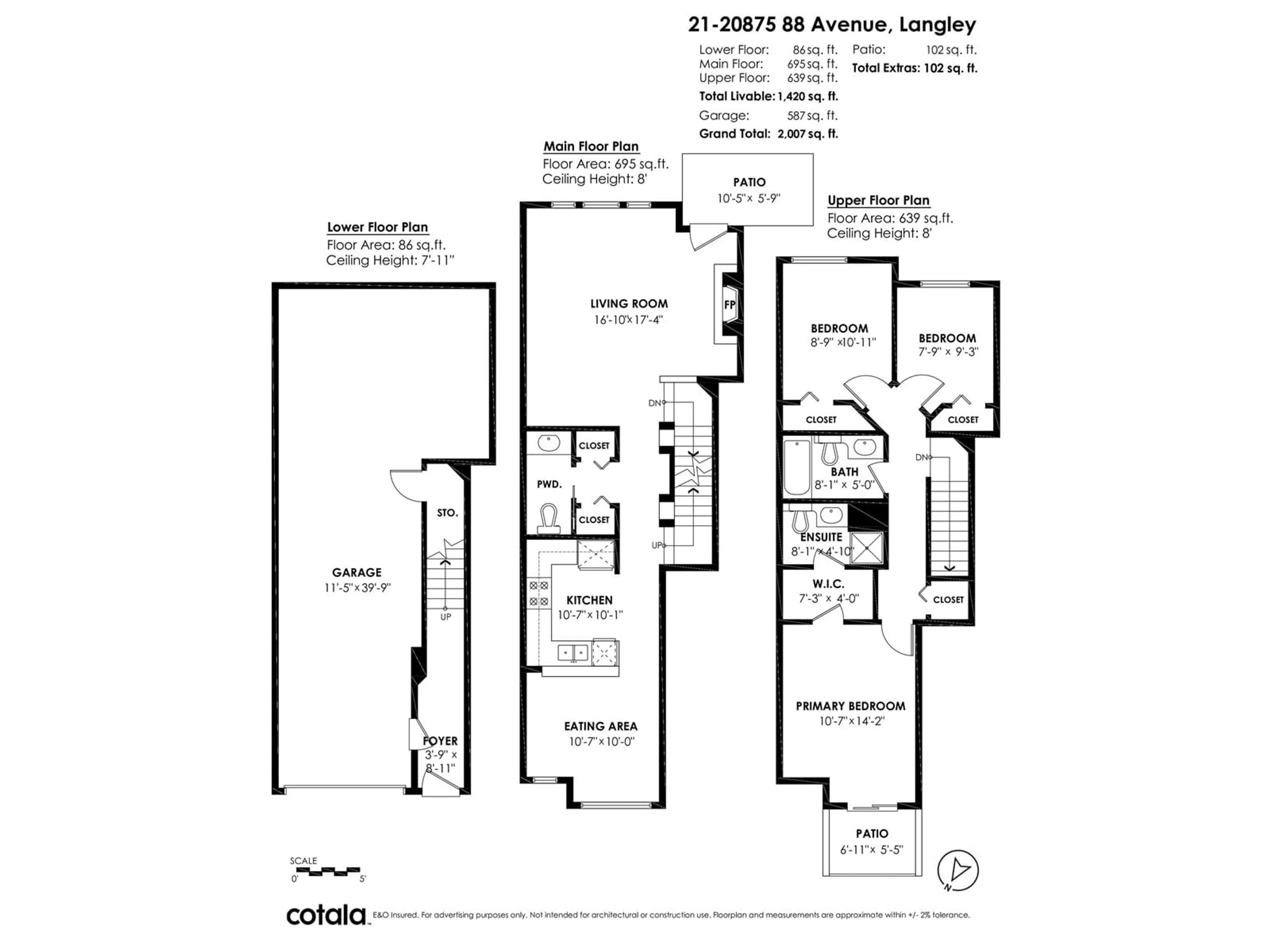Floor plan for 21 - 20875 88, Langley British Columbia V1M3K1