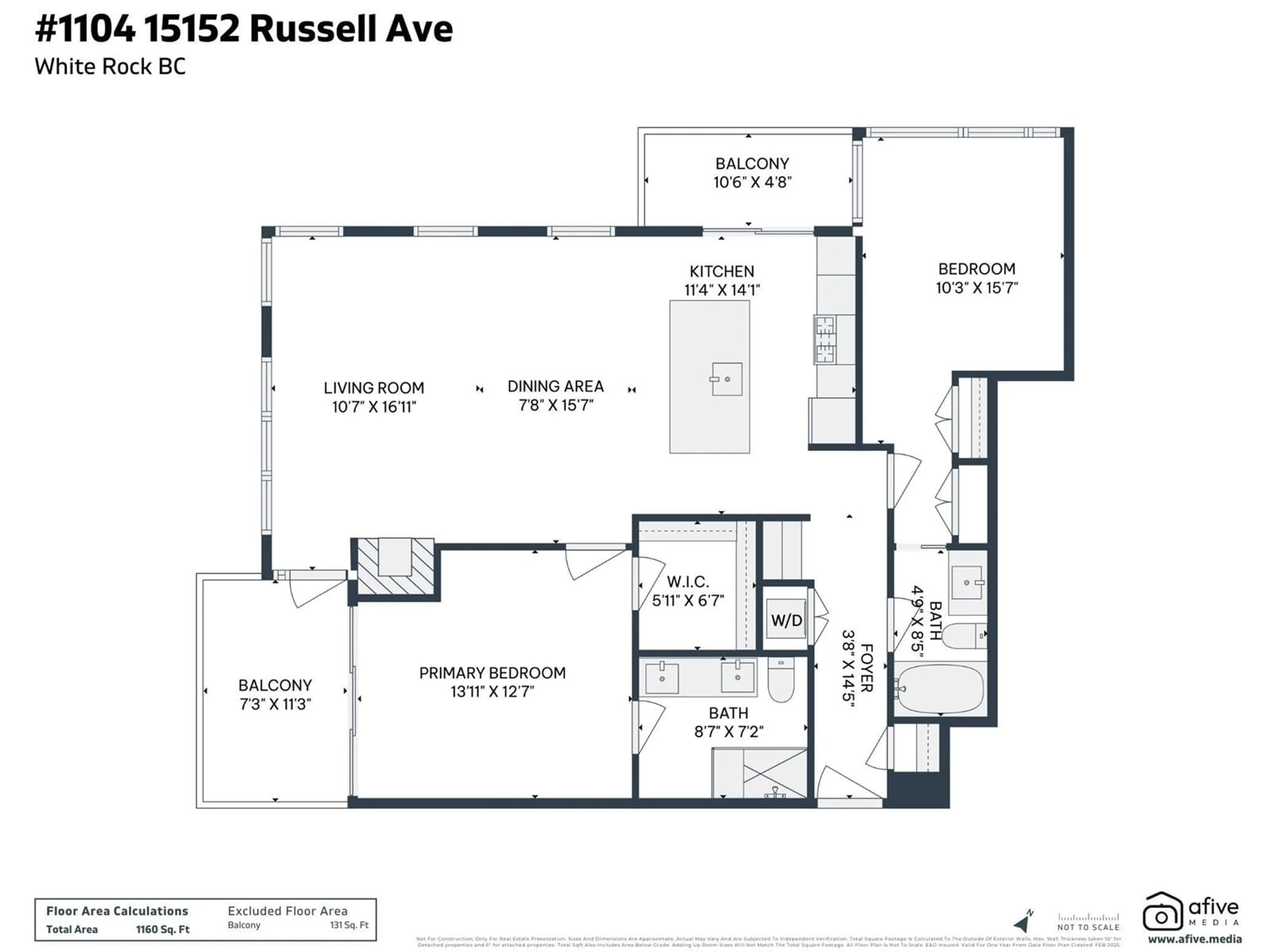 Floor plan for 1104 15152 RUSSELL AVENUE, White Rock British Columbia V4B0A3