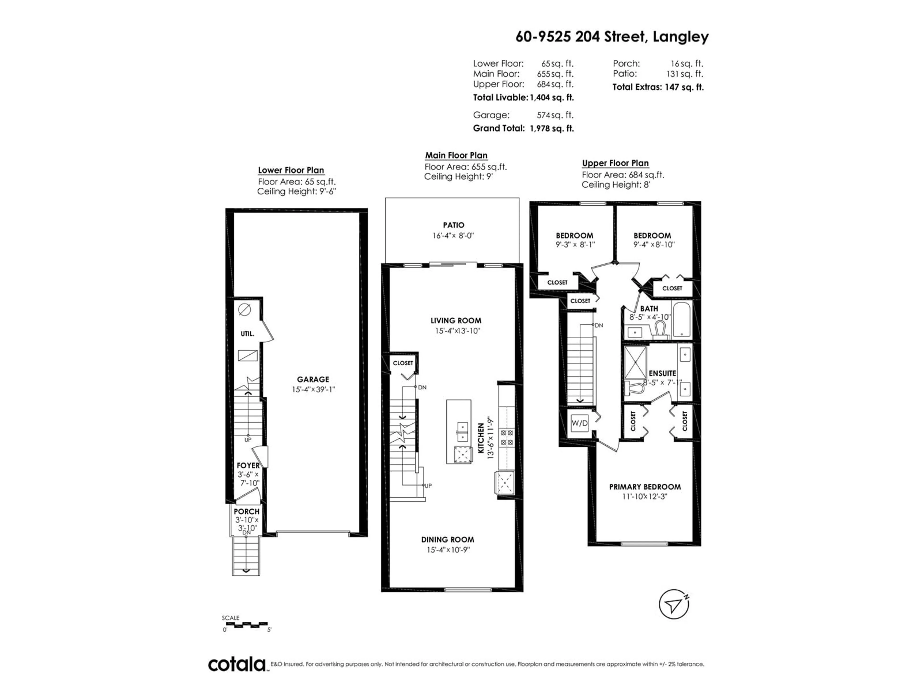 Floor plan for 60 9525 204 STREET, Langley British Columbia V1M0B9