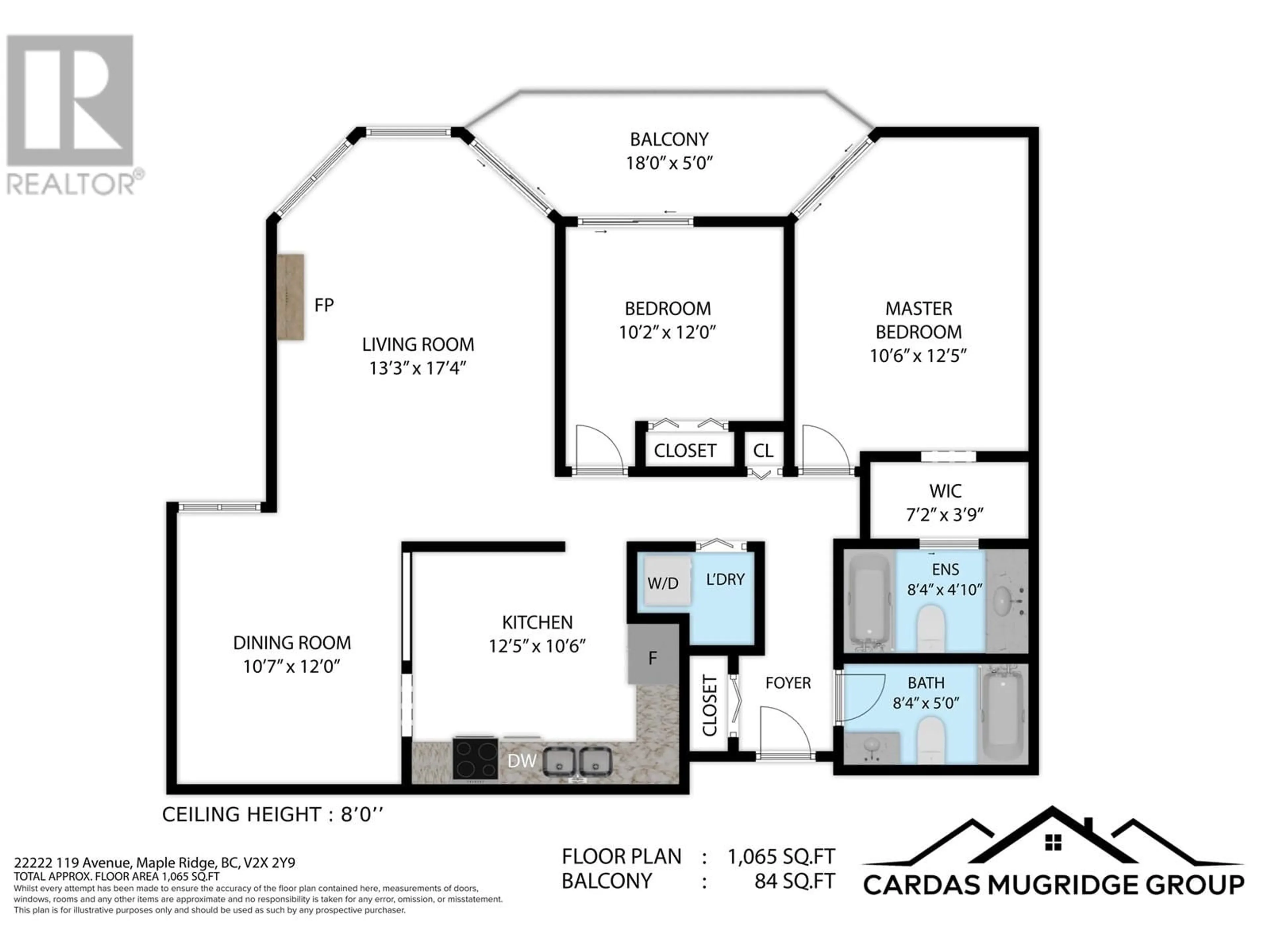 Floor plan for 202 22222 119 AVENUE, Maple Ridge British Columbia V2X2Y9