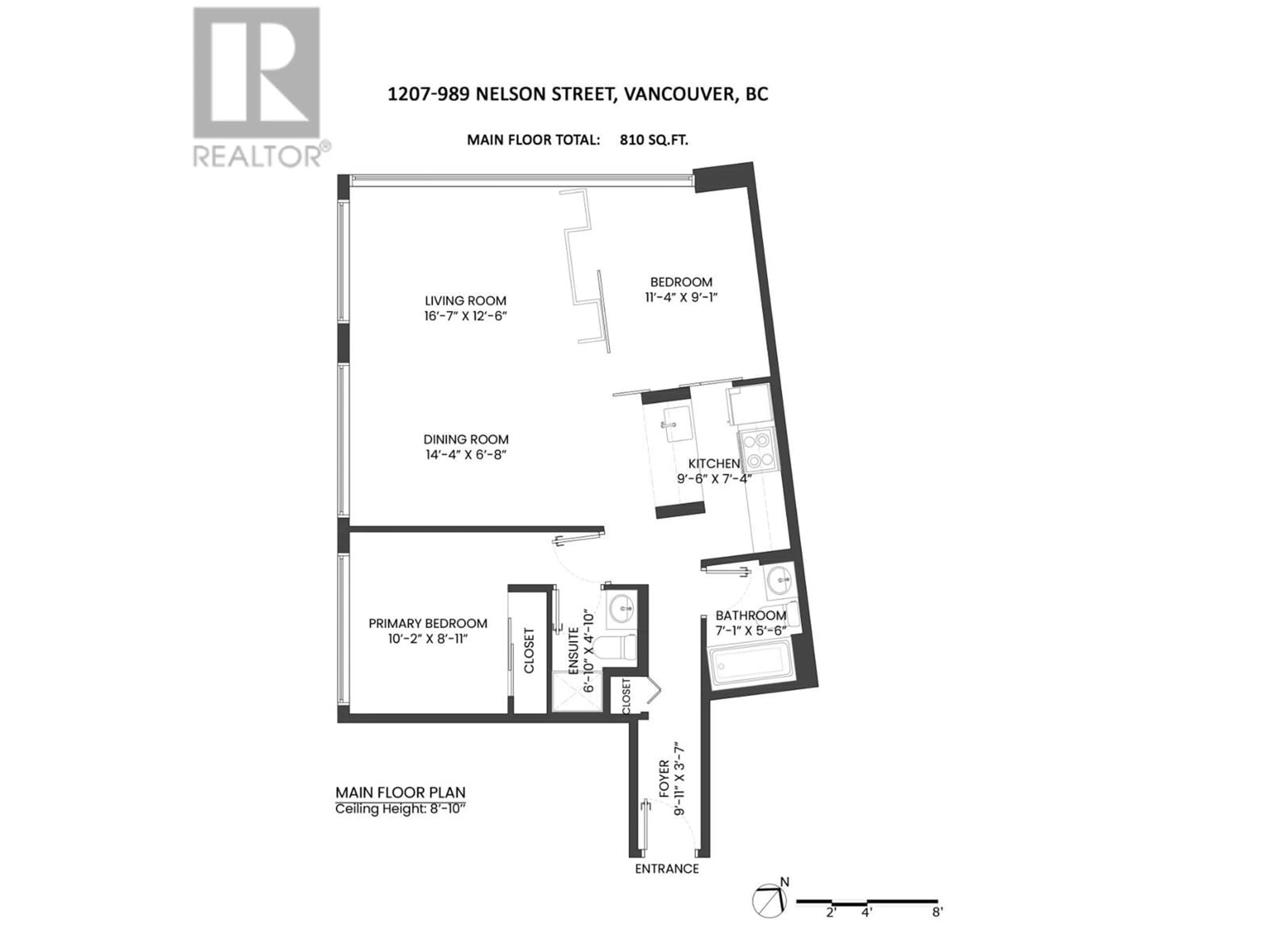 Floor plan for 1207 989 NELSON STREET, Vancouver British Columbia V6Z2S1