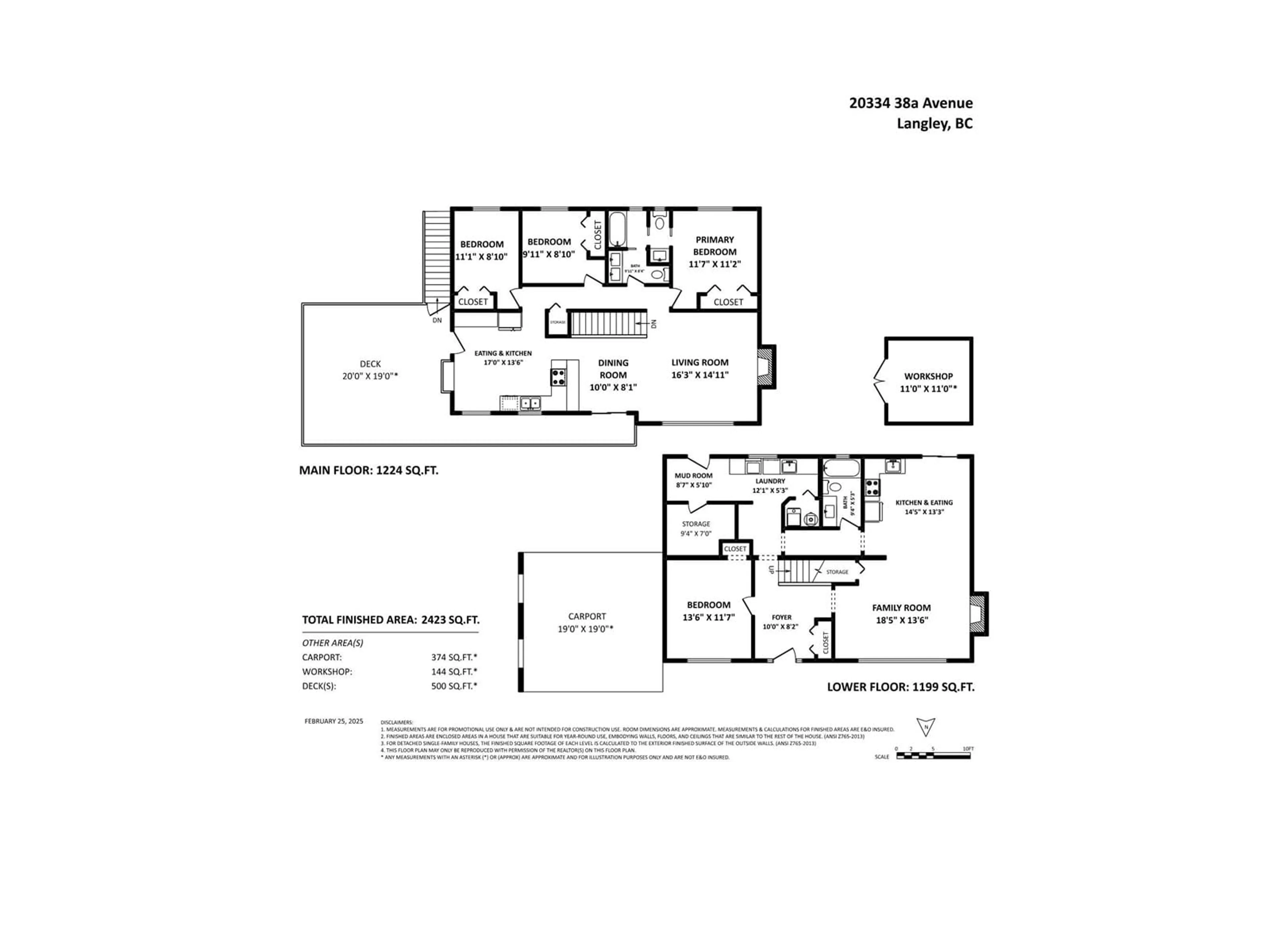 Floor plan for 20334 38A, Langley British Columbia V3A5M3