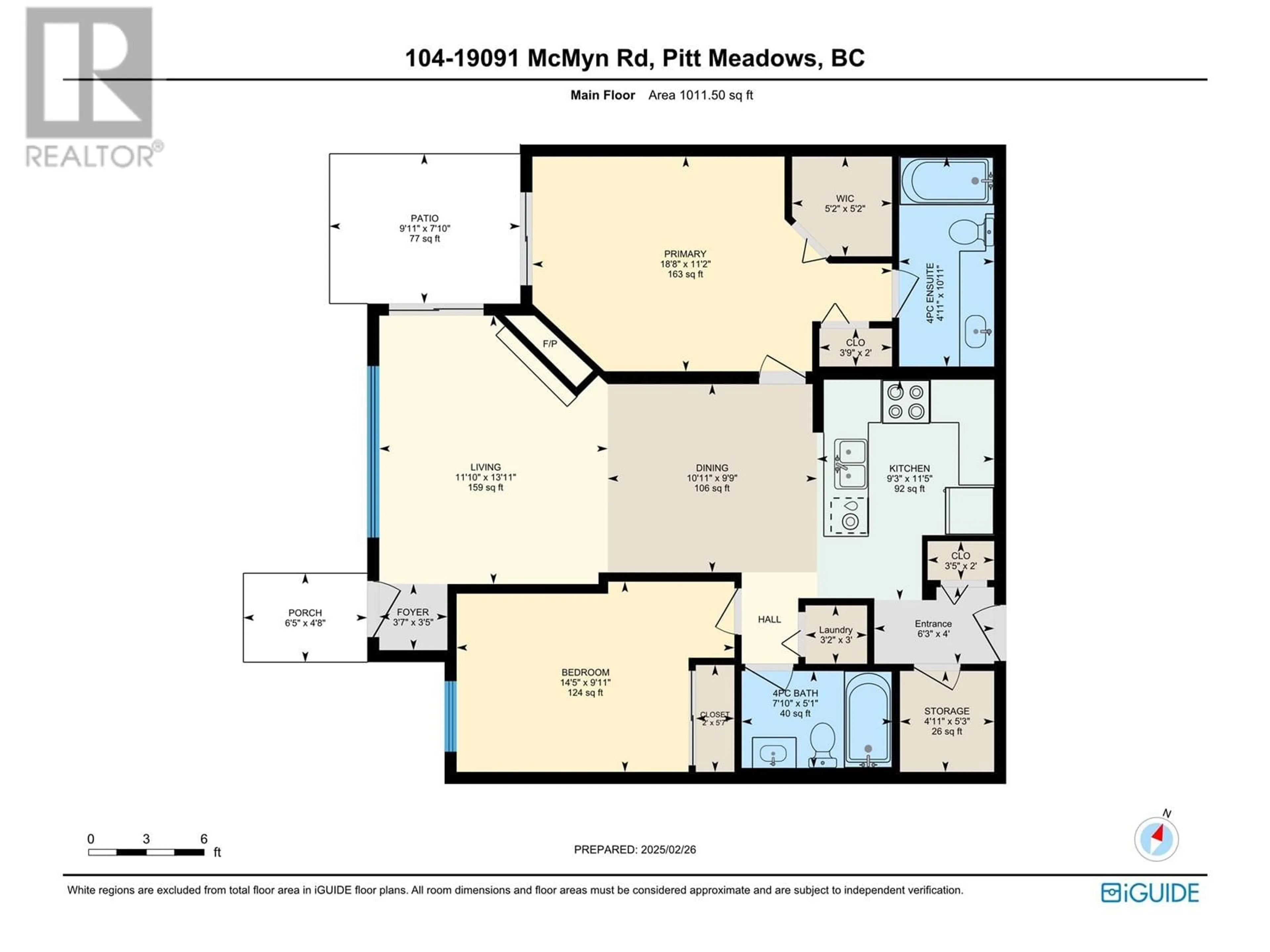 Floor plan for 104 19091 MCMYN ROAD, Pitt Meadows British Columbia V3Y2S8