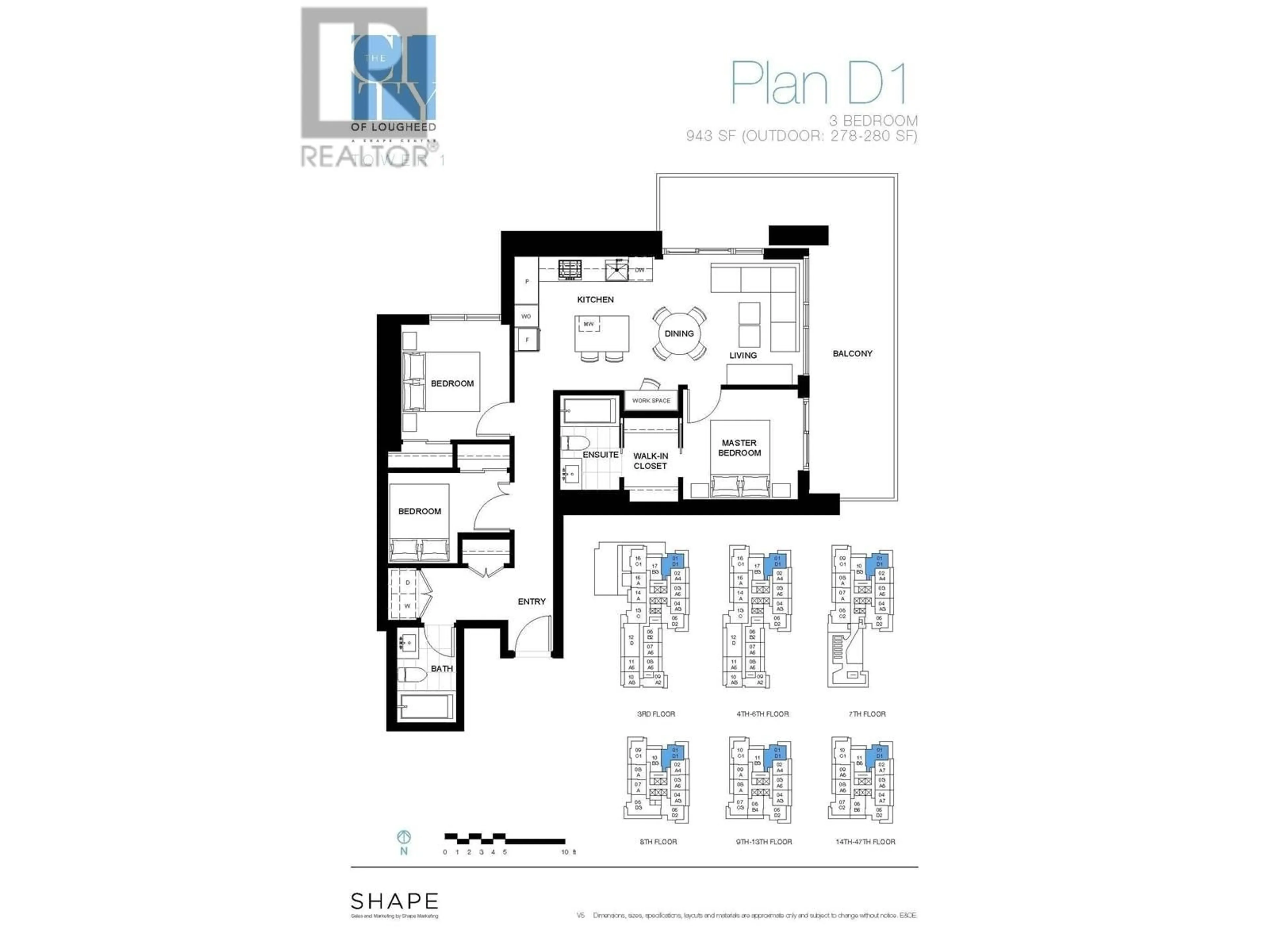 Floor plan for 3601 - 3809 EVERGREEN PLACE, Burnaby British Columbia V3J0M1