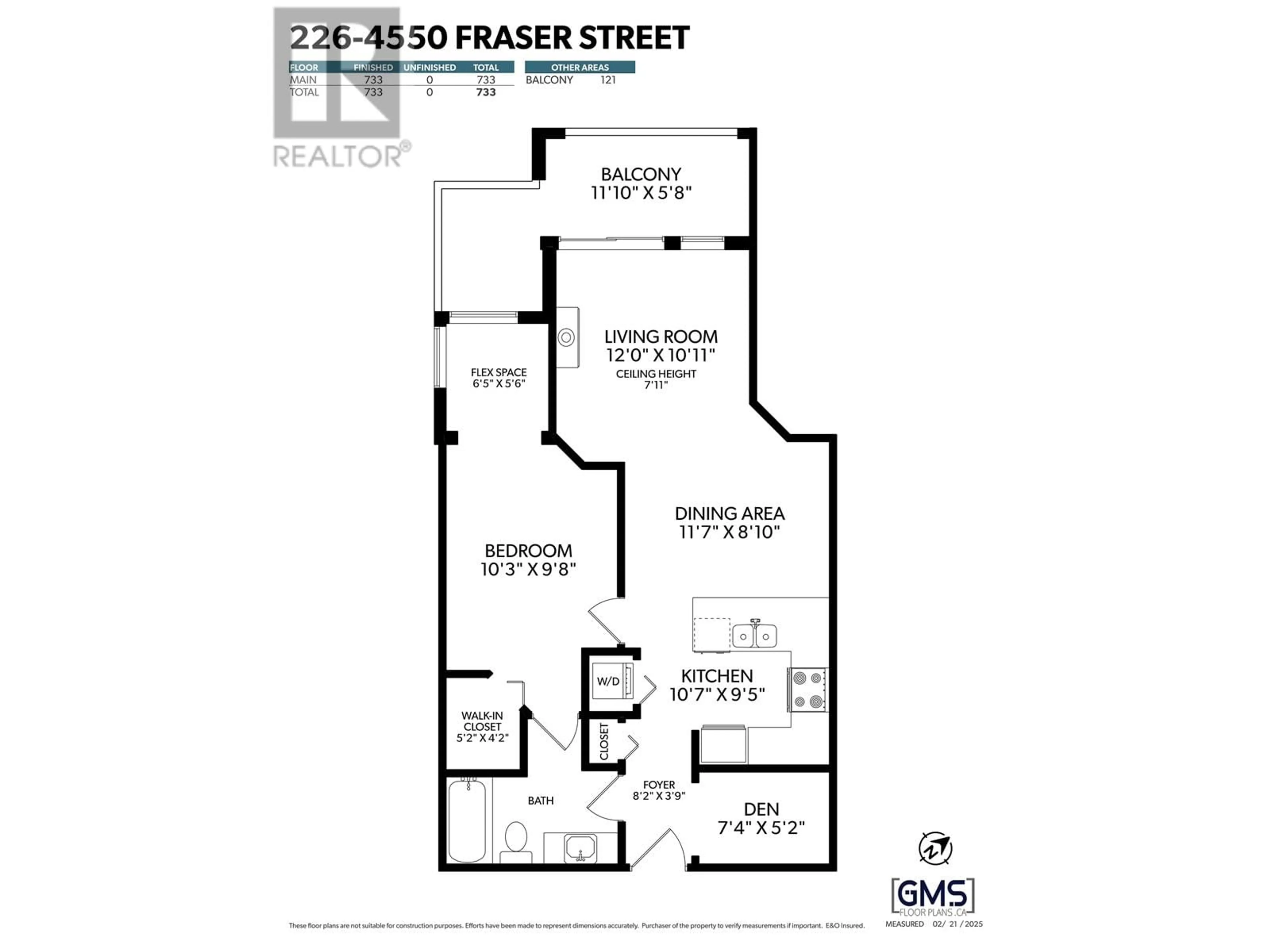 Floor plan for 226 4550 FRASER STREET, Vancouver British Columbia V5V4G8