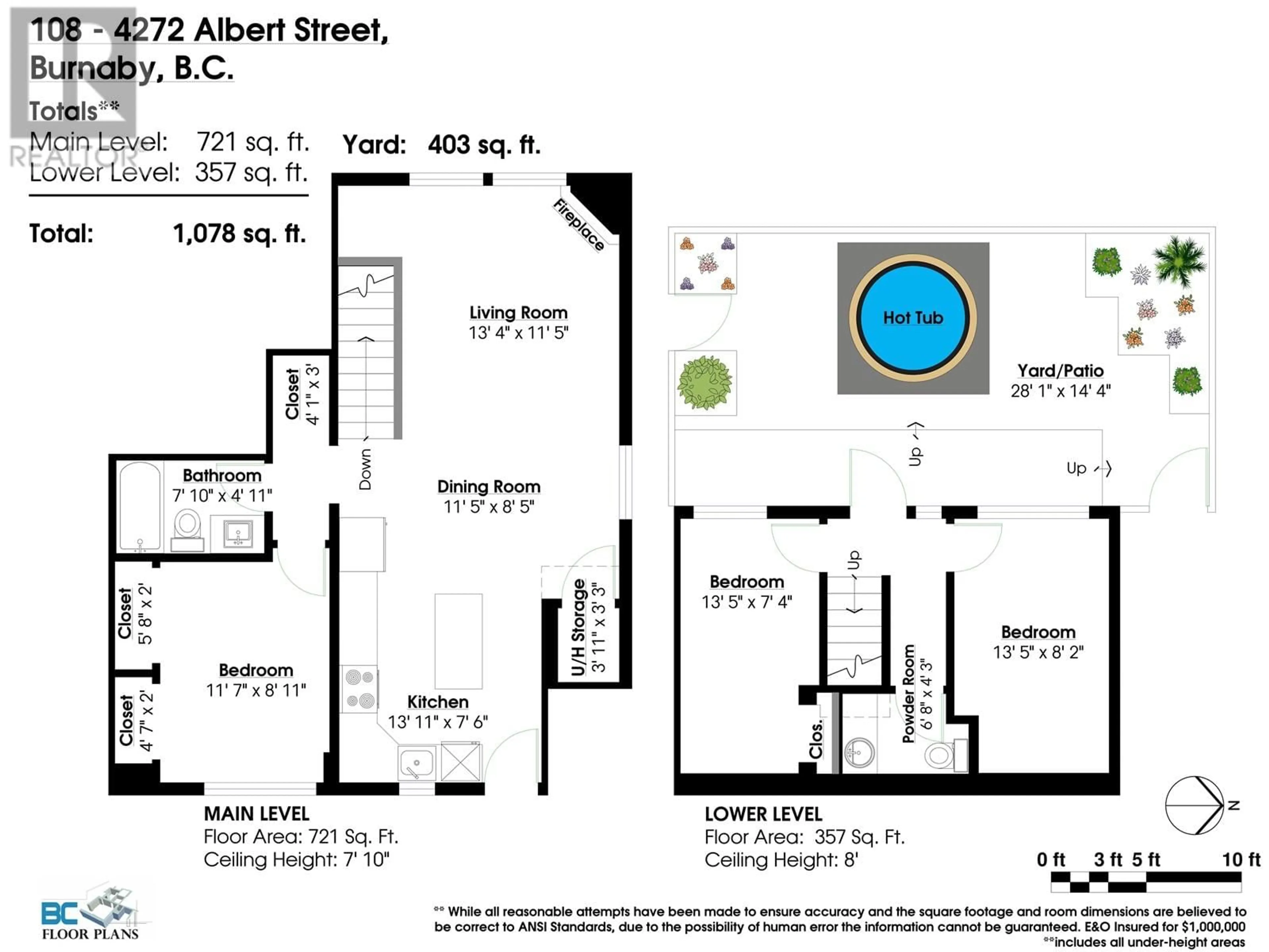 Floor plan for 108 - 4272 ALBERT STREET, Burnaby British Columbia V5C2E8