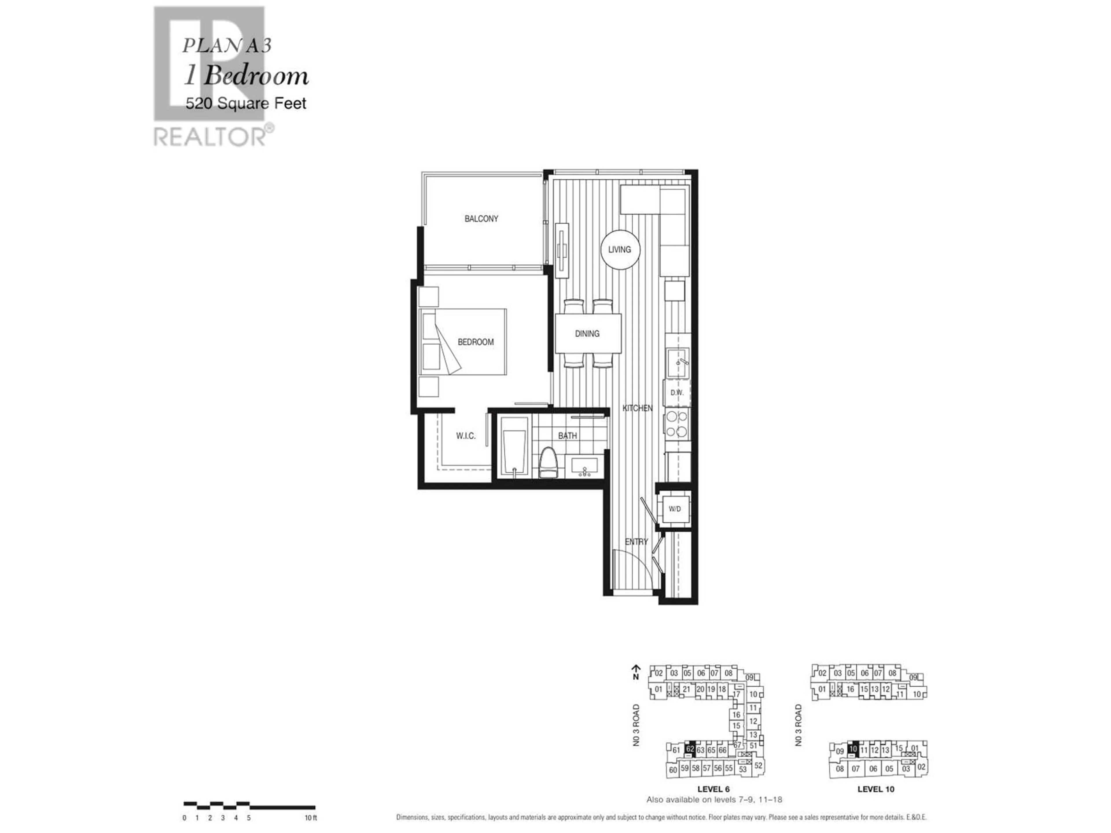 Floor plan for 1510 - 6288 NO. 3 ROAD, Richmond British Columbia V6Y0J4