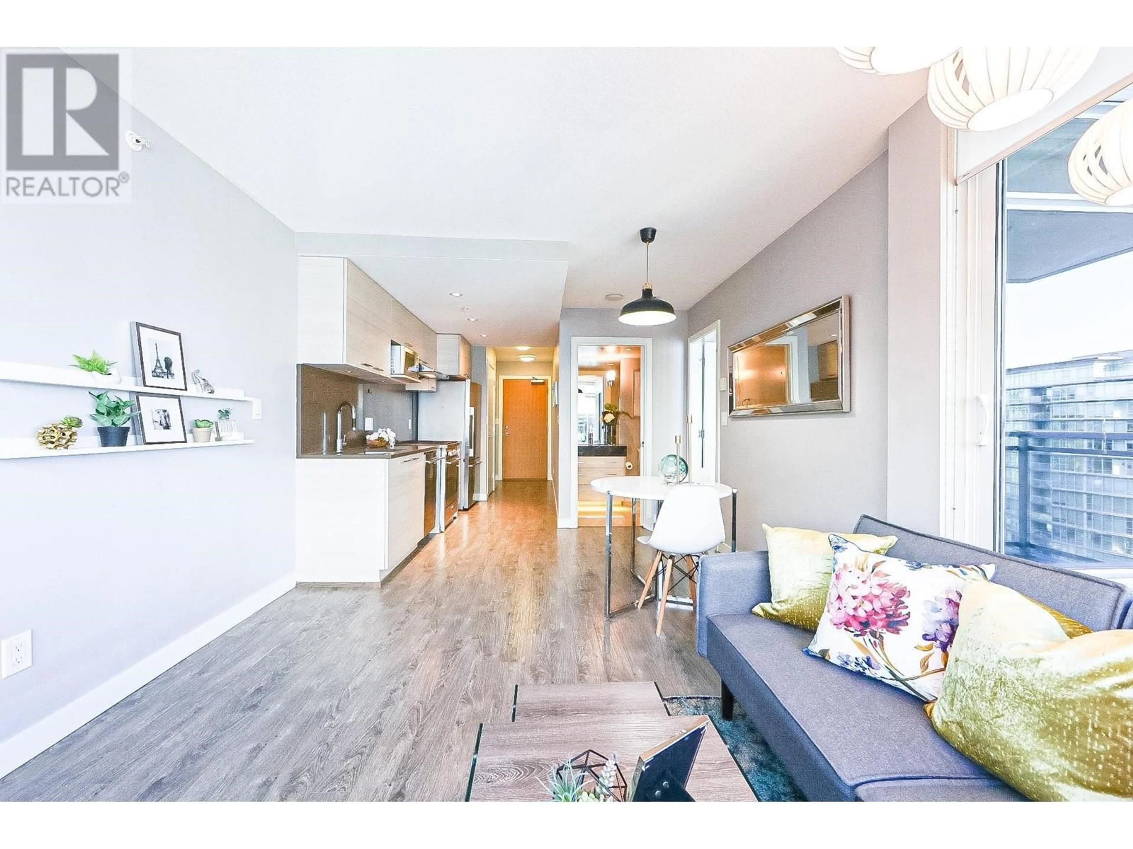 Open concept kitchen, wood/laminate floor for 1510 - 6288 NO. 3 ROAD, Richmond British Columbia V6Y0J4