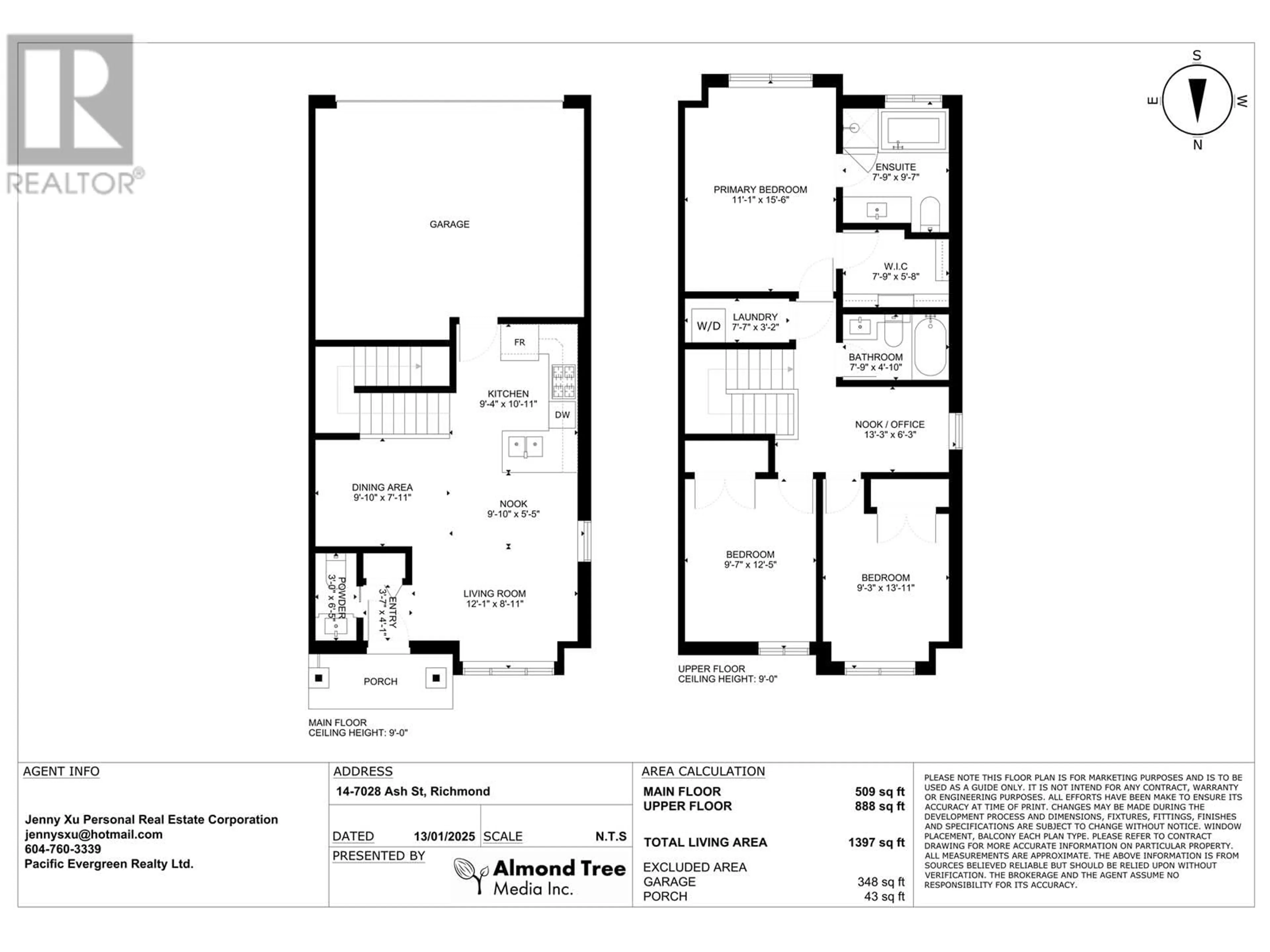 Floor plan for 14 7028 ASH STREET, Richmond British Columbia V6Y2S1