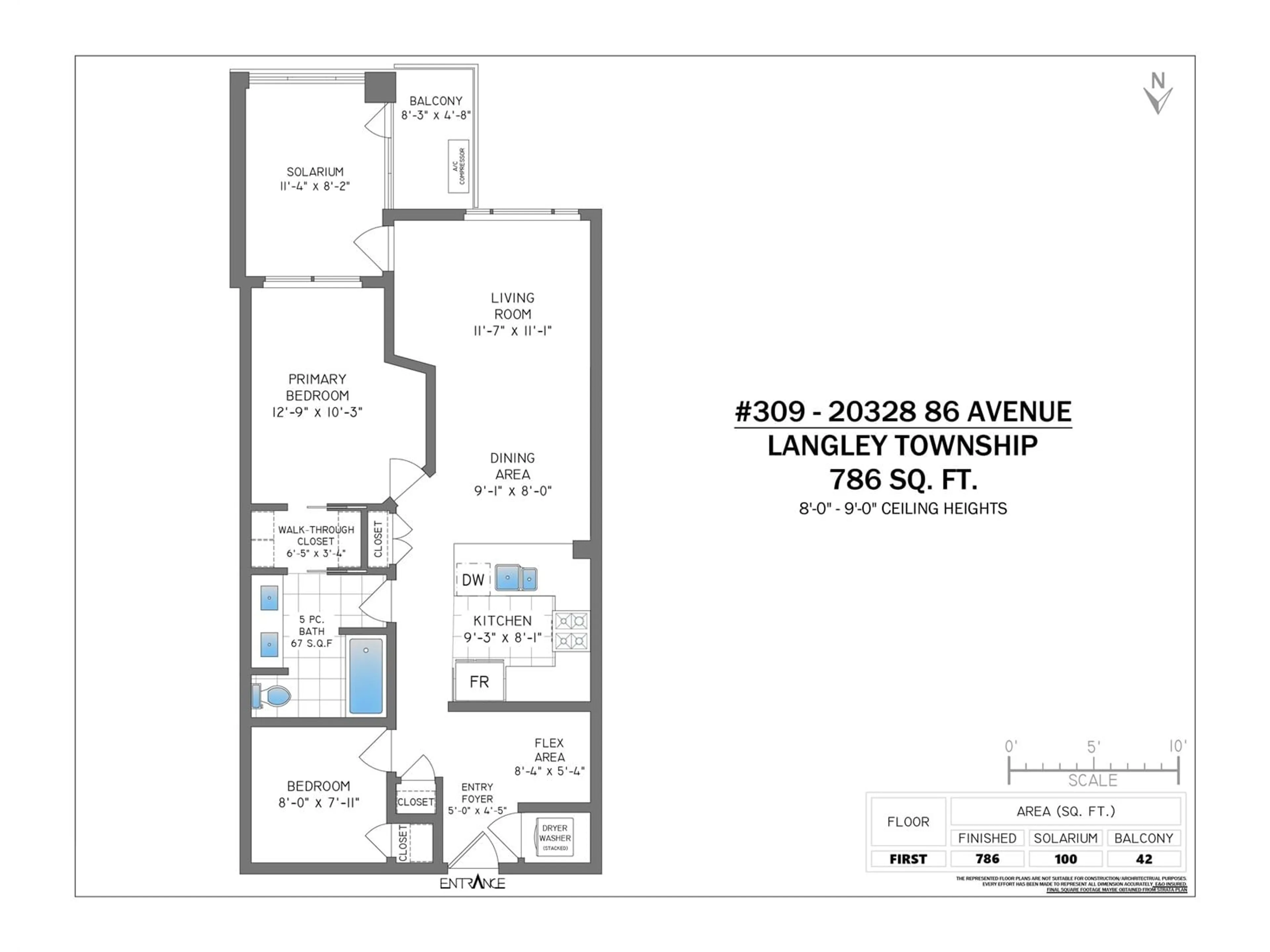 Floor plan for 309 20328 86 AVENUE, Langley British Columbia V2Y3L5