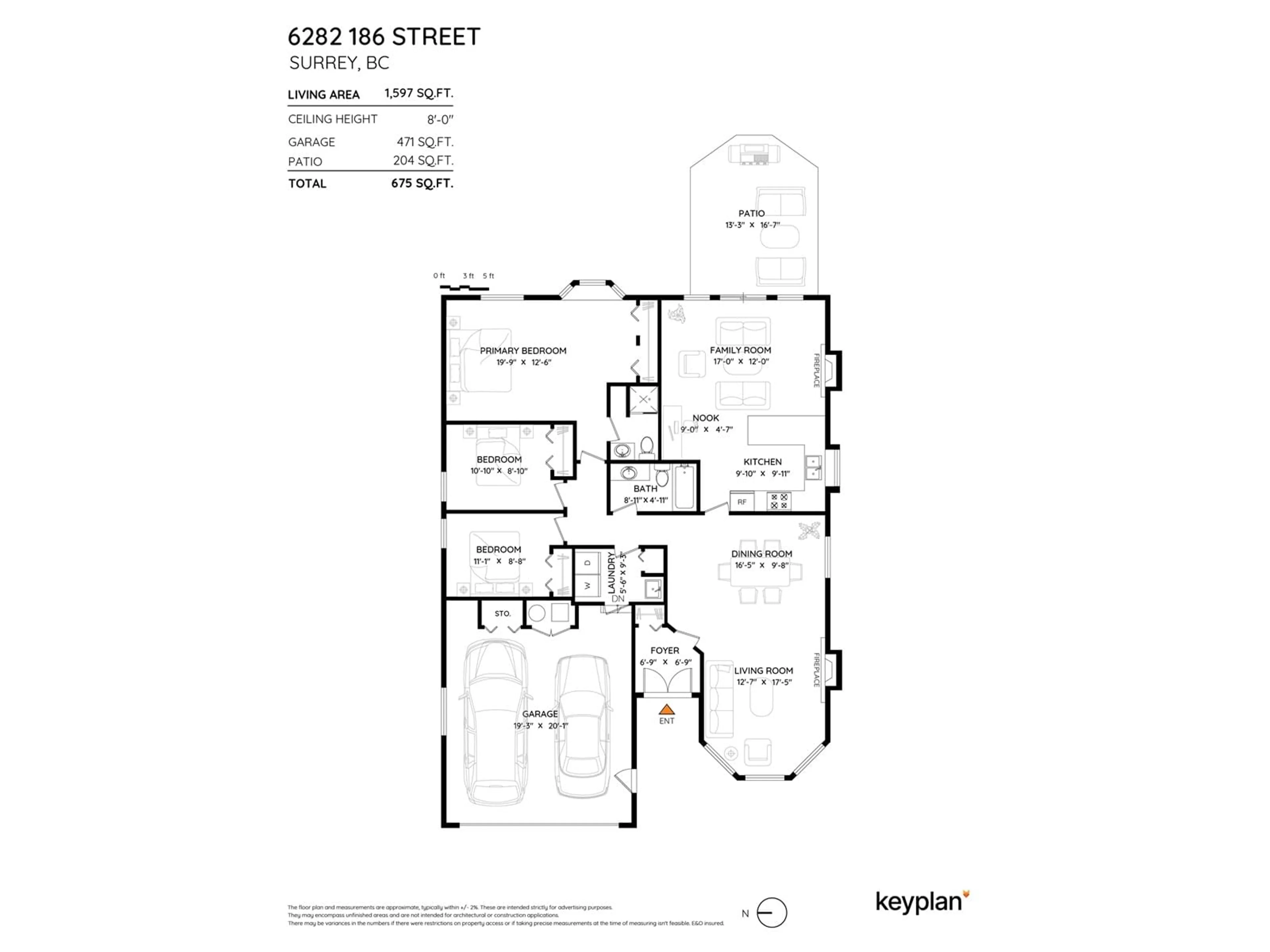 Floor plan for 6282 186 STREET, Surrey British Columbia V3S7N7