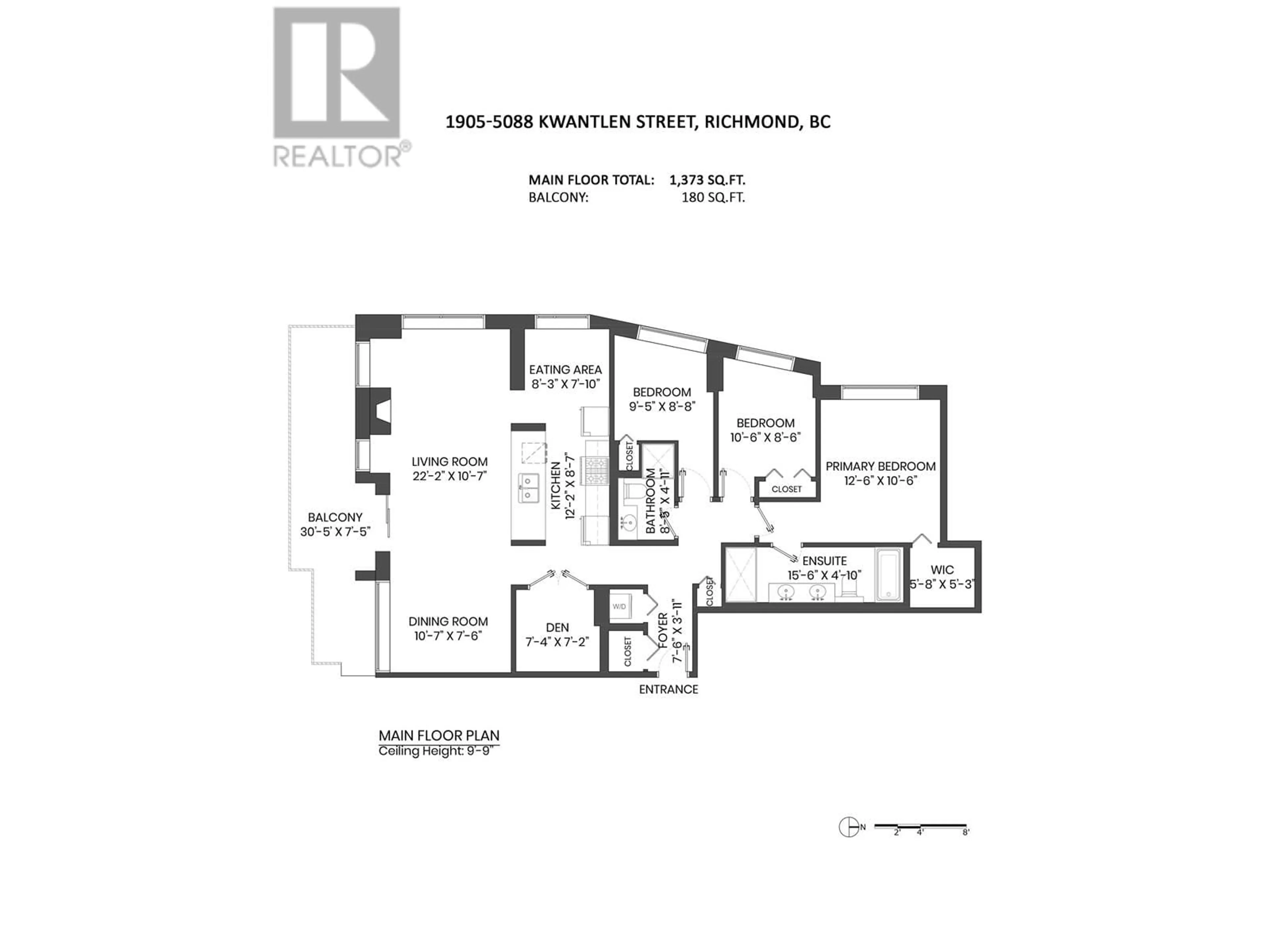 Floor plan for 1905 - 5088 KWANTLEN STREET, Richmond British Columbia V6X4K5