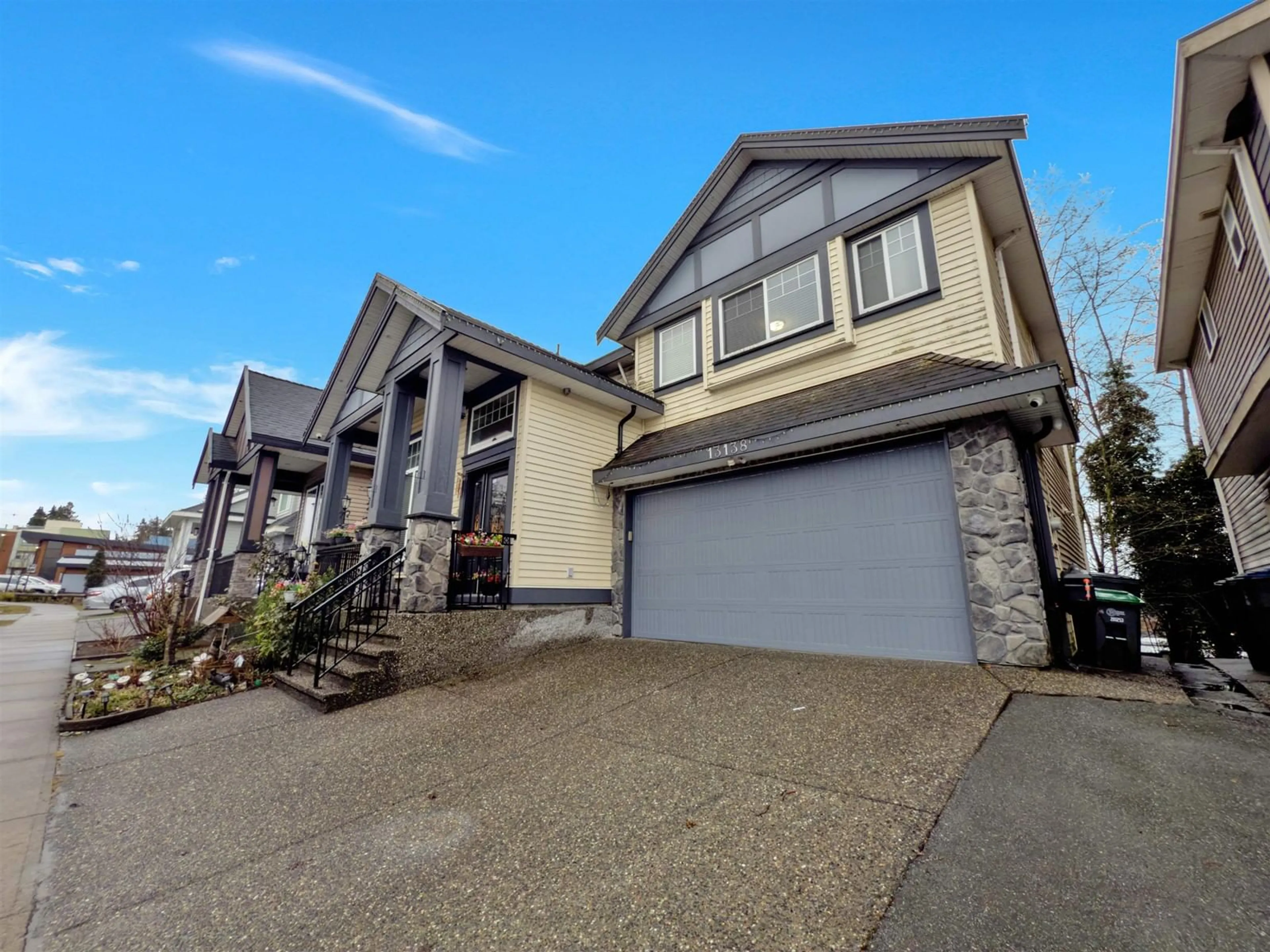 A pic from outside/outdoor area/front of a property/back of a property/a pic from drone, street for 13138 58A AVENUE, Surrey British Columbia V3X1N5