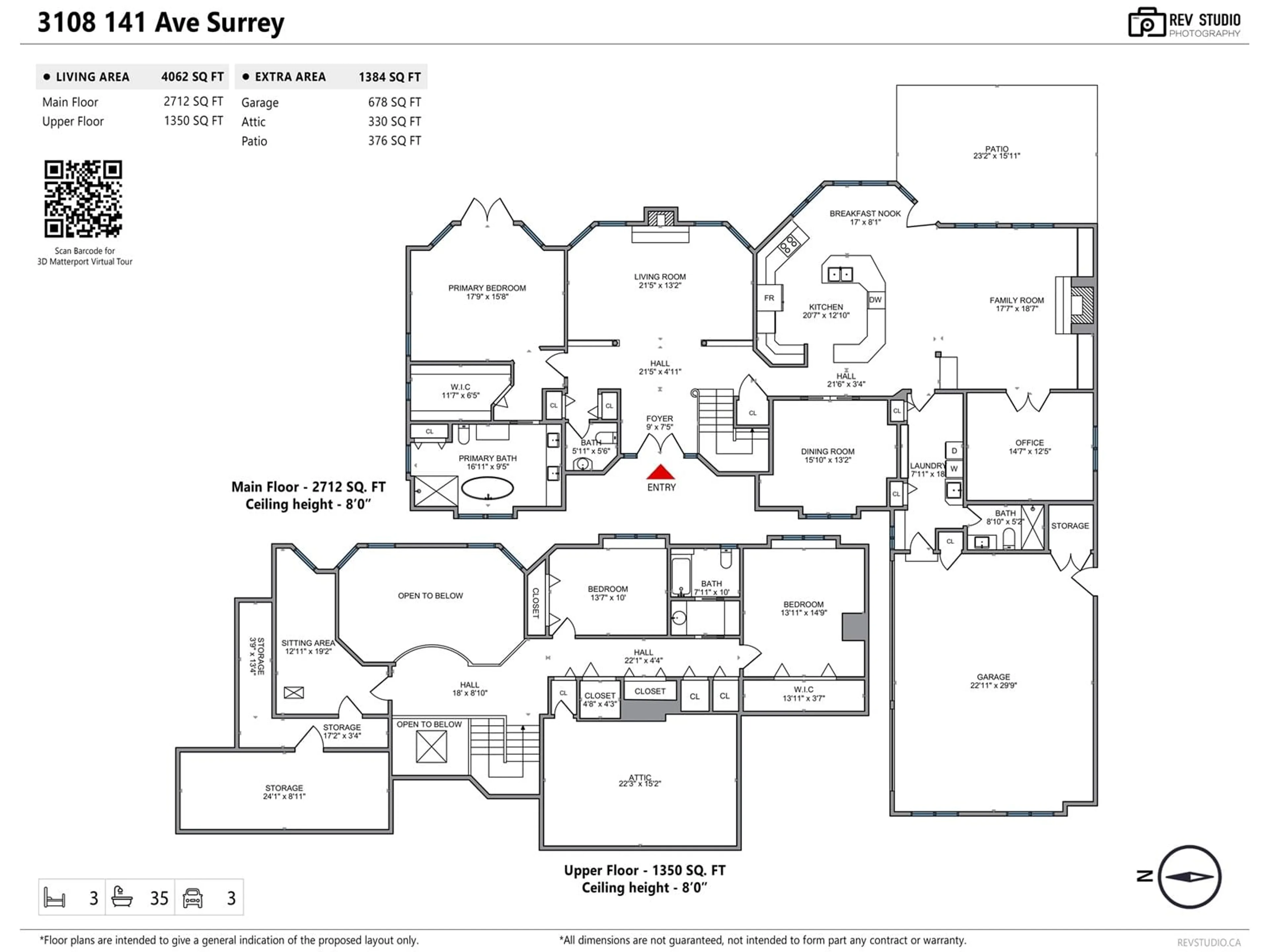 Floor plan for 3108 141 STREET, Surrey British Columbia V4P2J4