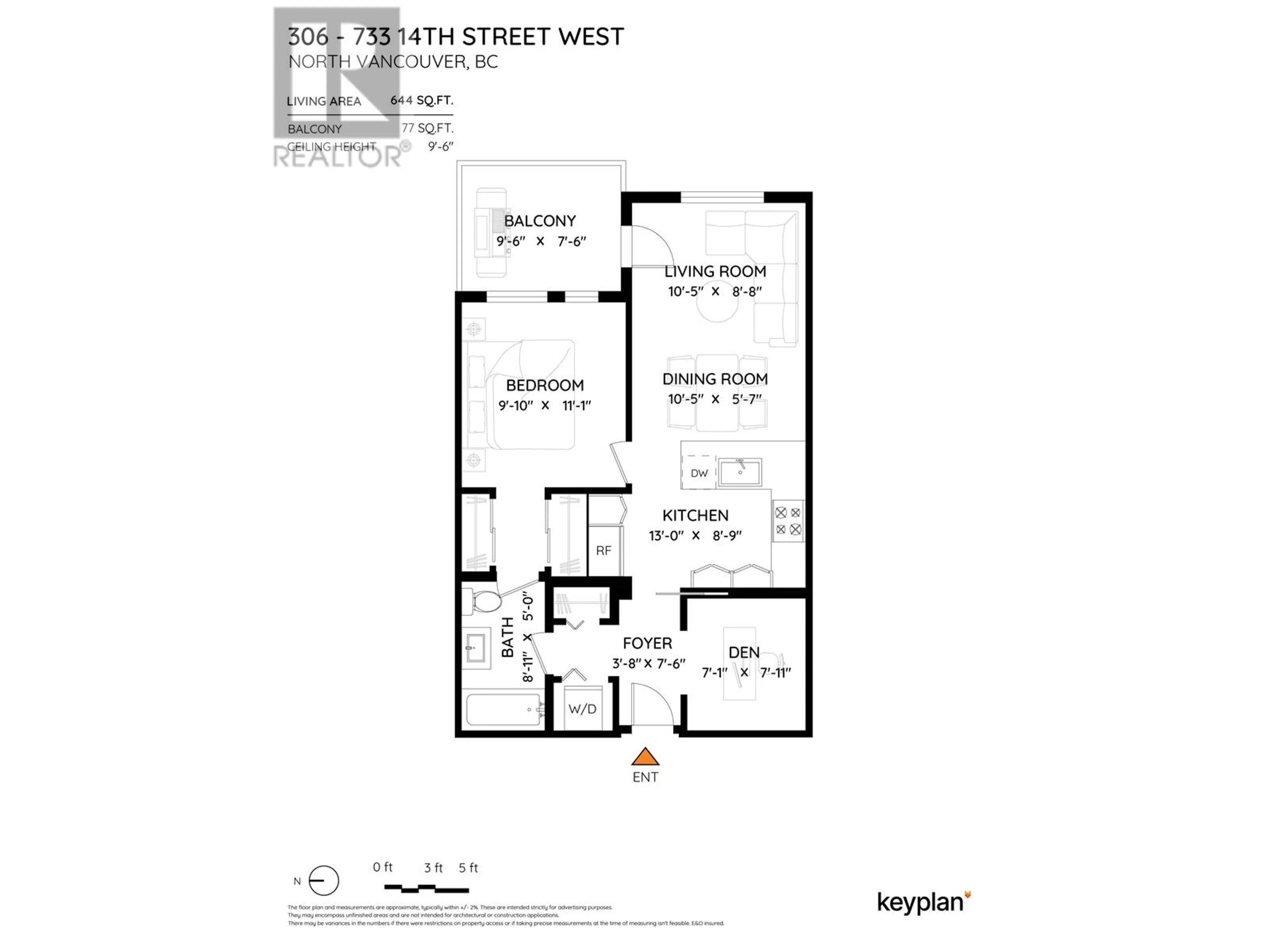 Floor plan for 306 733 W 14TH STREET, North Vancouver British Columbia V7M0C6