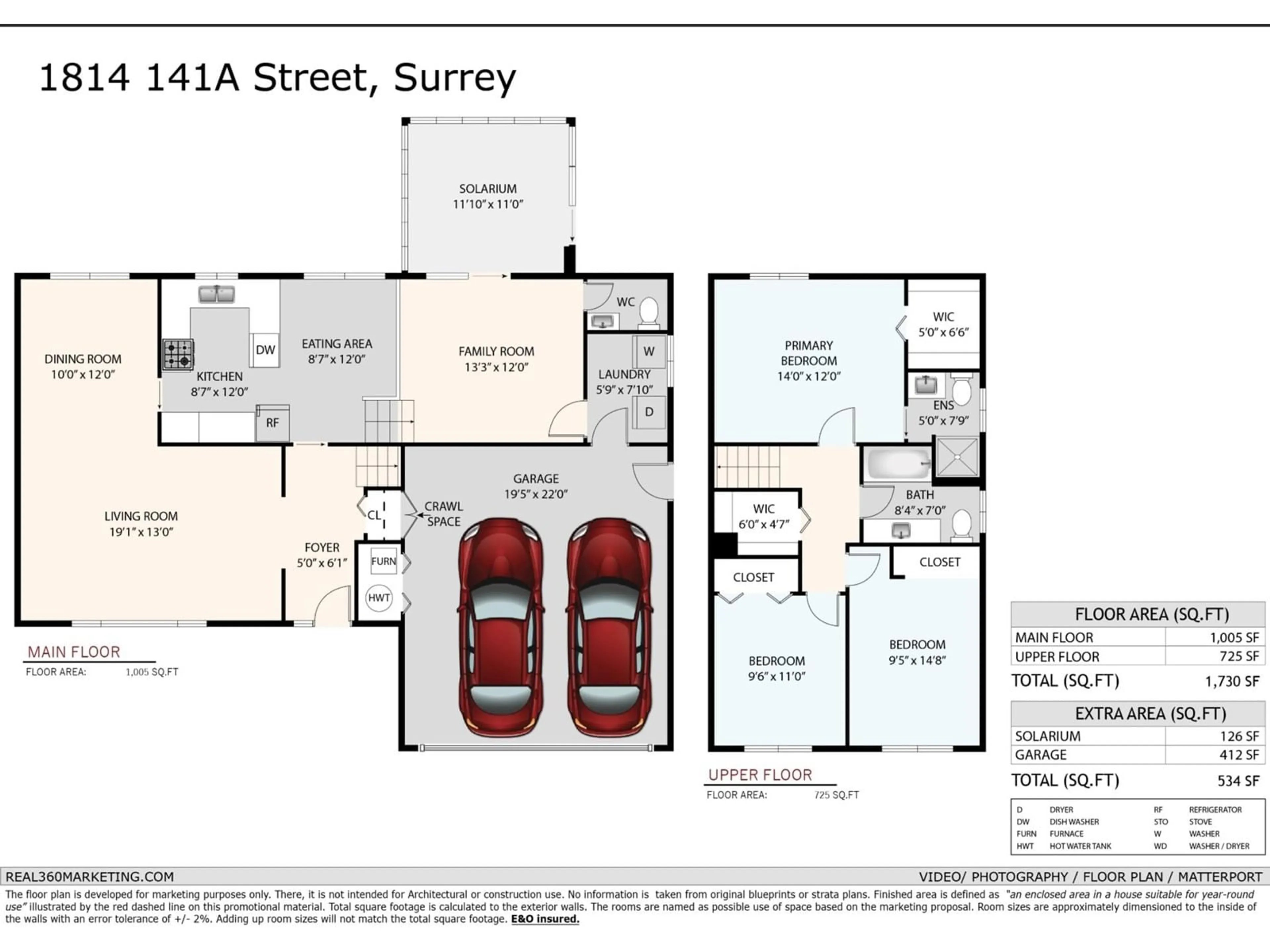 Floor plan for 1814 141A STREET, Surrey British Columbia V4A6X9