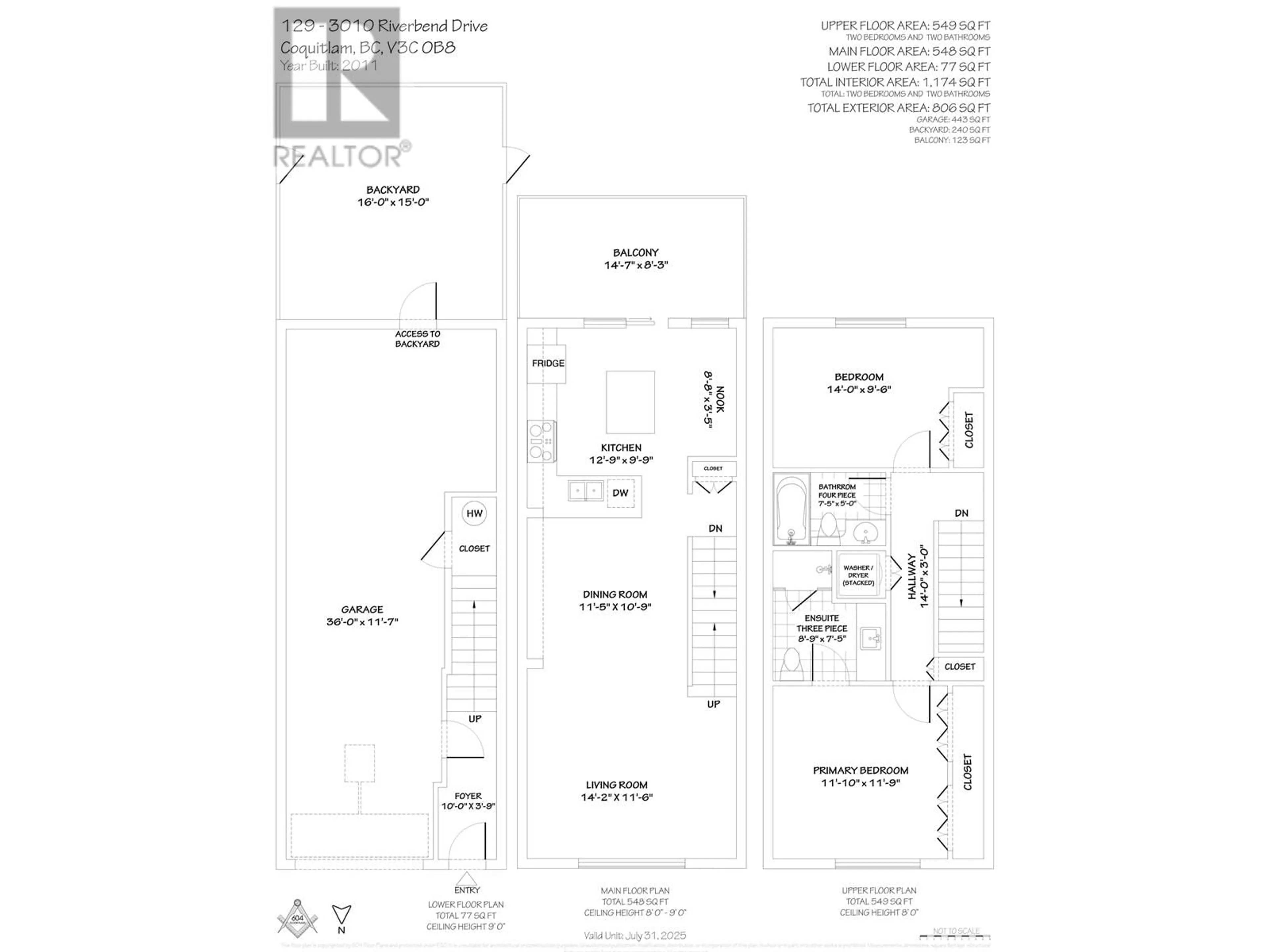 Floor plan for 129 3010 RIVERBEND DRIVE, Coquitlam British Columbia V3C0B8