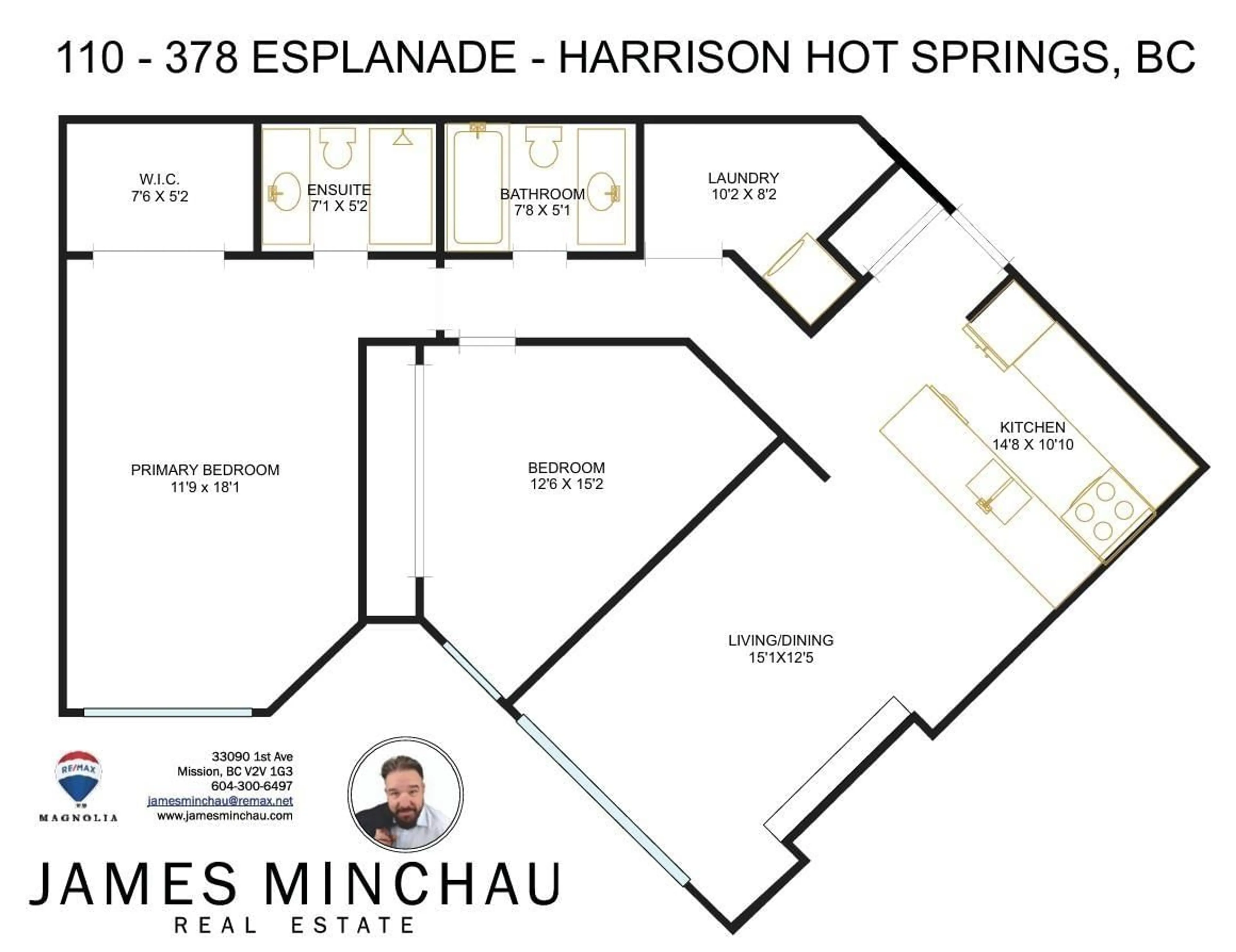 Floor plan for 110 378 ESPLANADE AVENUE|Harrison Hot Sp, Harrison Hot Springs British Columbia V0M1A3