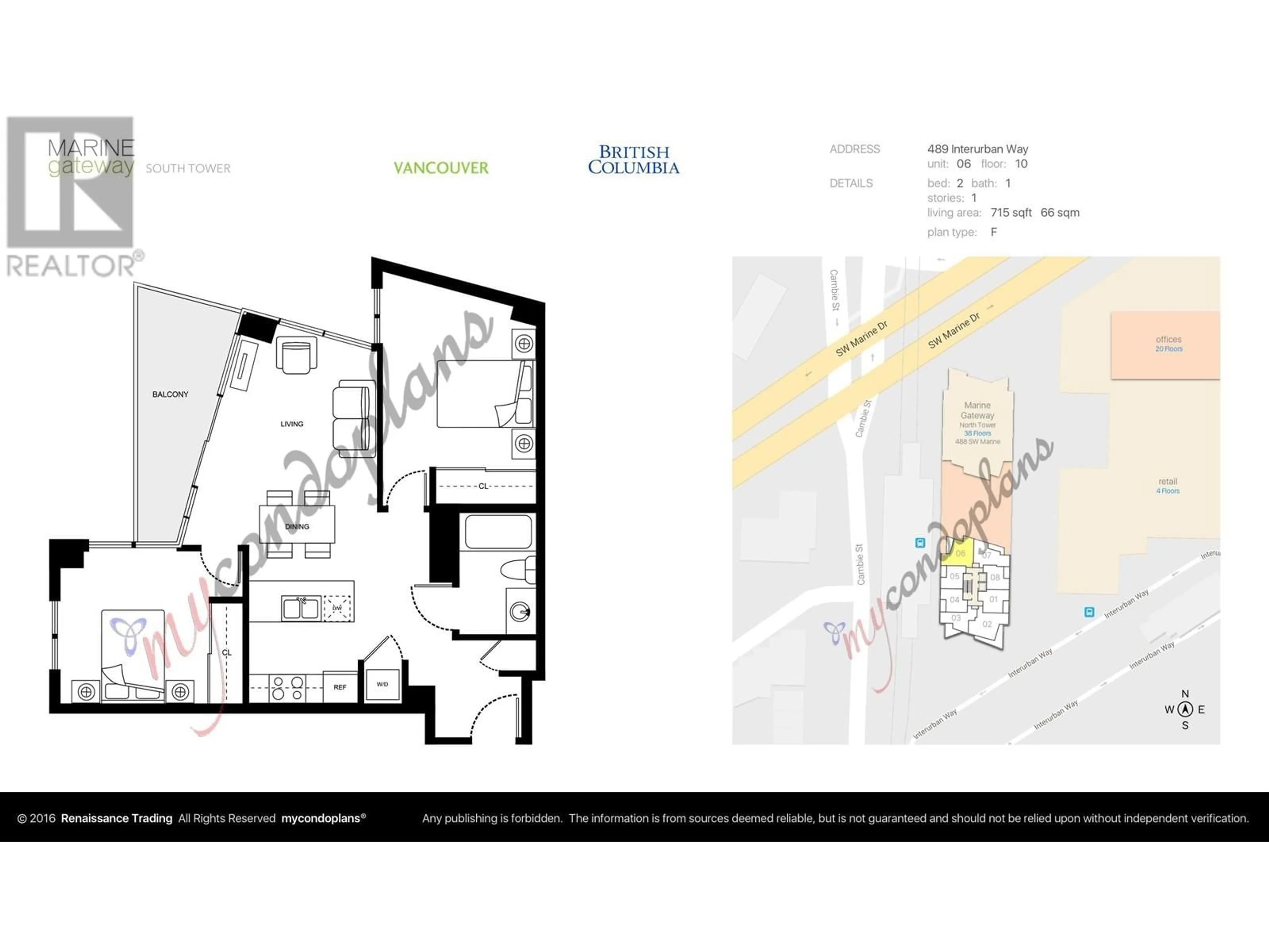 Floor plan for 1006 489 INTERURBAN WAY, Vancouver British Columbia V5X0C7