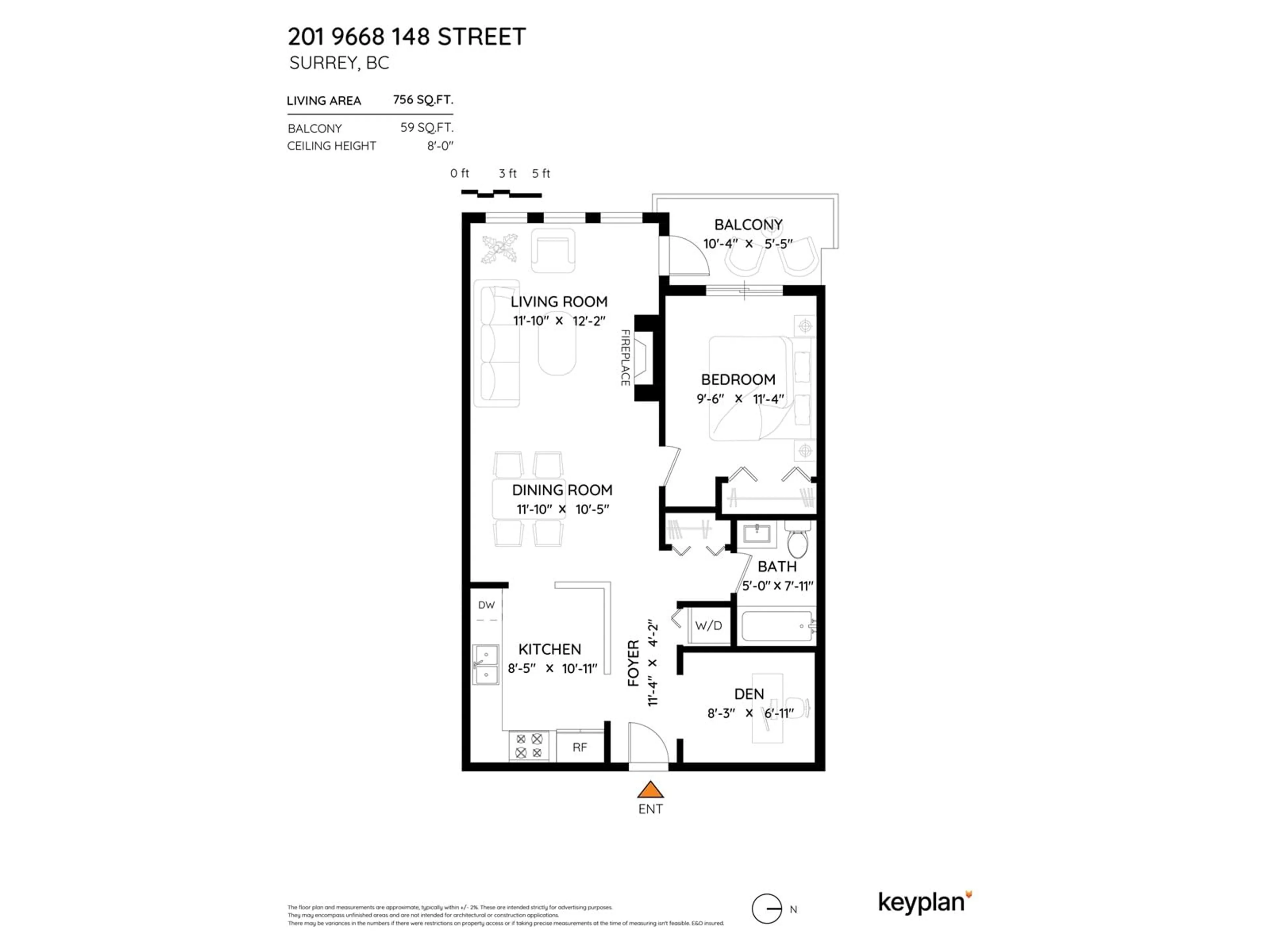 Floor plan for 201 9668 148 STREET, Surrey British Columbia V3R0W2