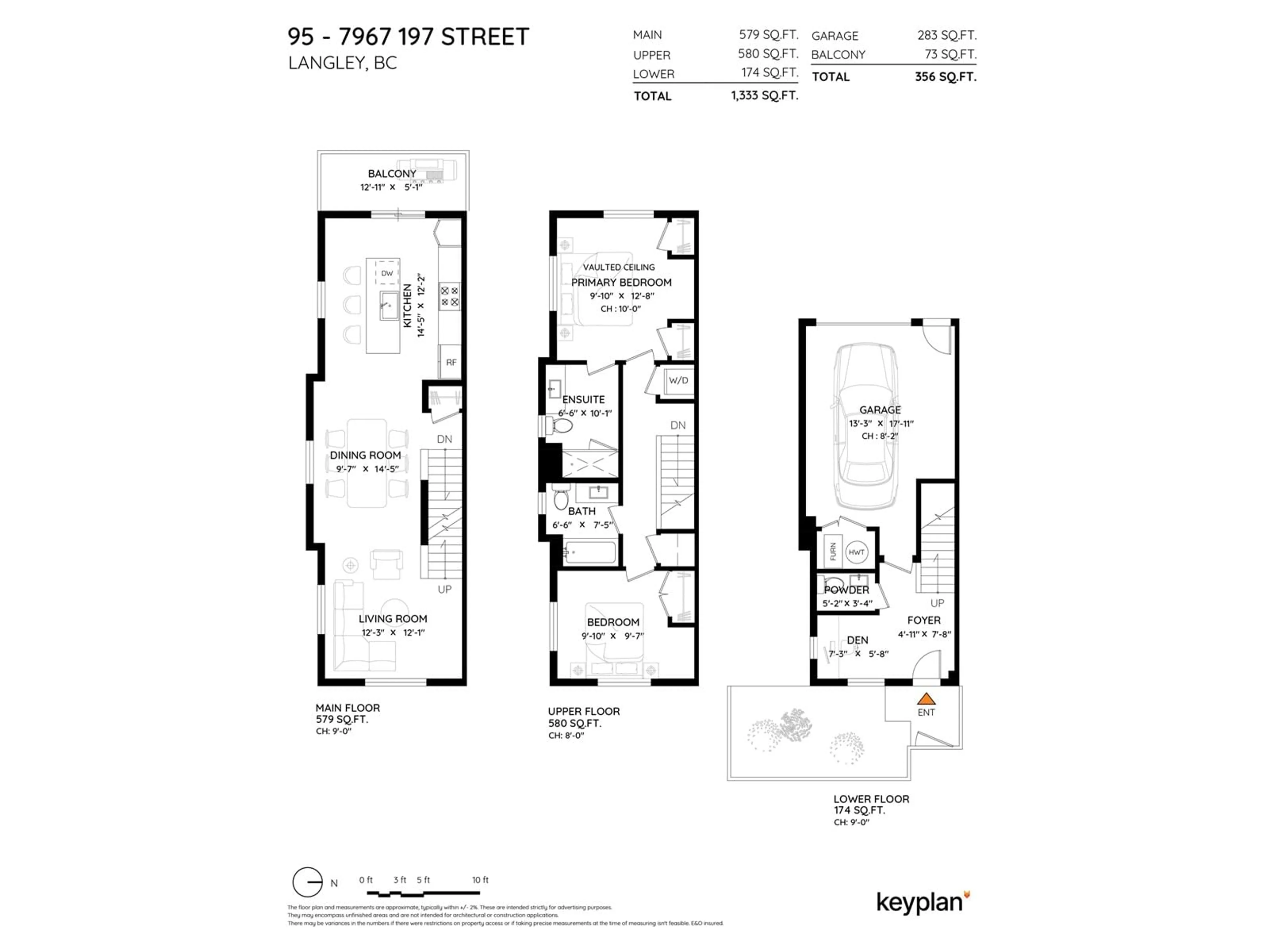 Floor plan for 95 7967 197 STREET, Langley British Columbia V2Y3P1