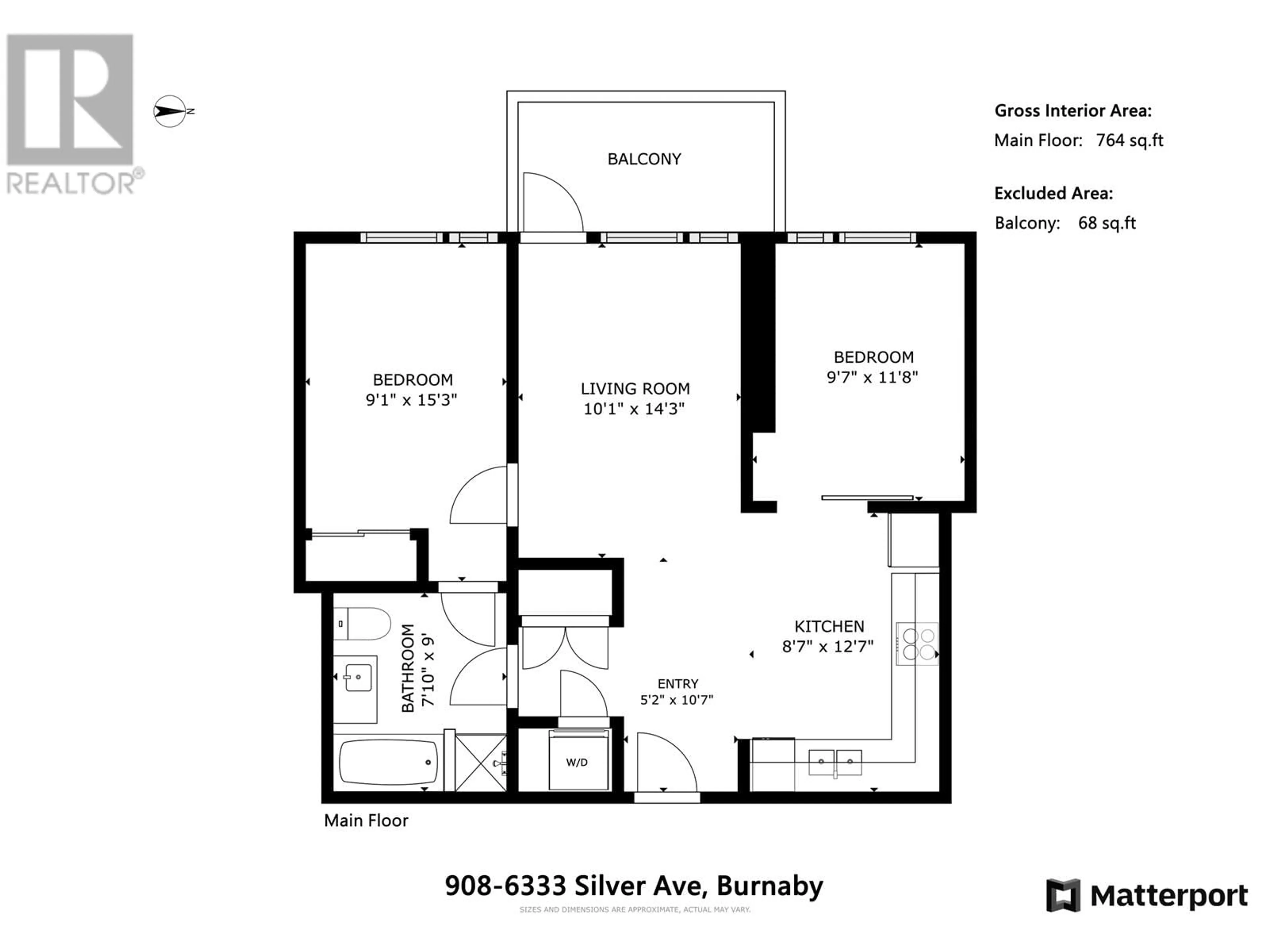 Floor plan for 908 6333 SILVER AVENUE, Burnaby British Columbia V5H0C3