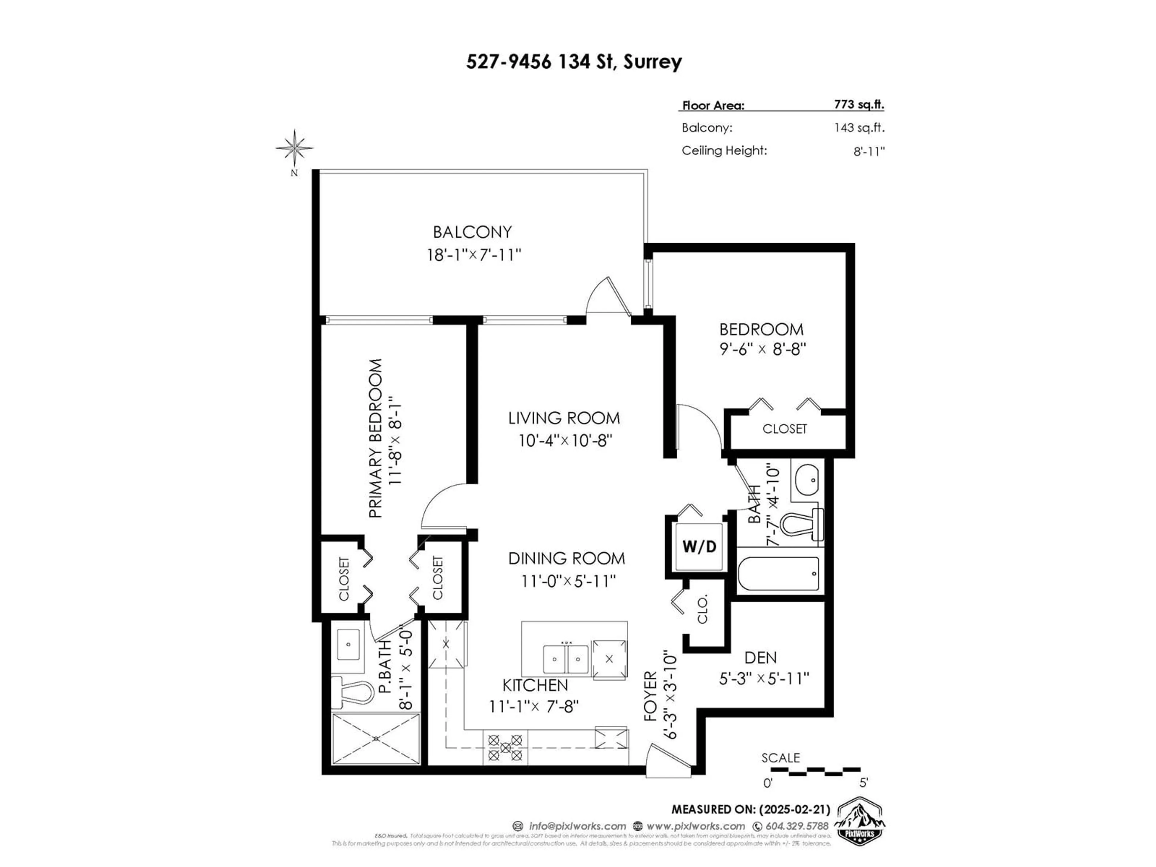 Floor plan for 527 - 9456 134, Surrey British Columbia V3V0G8