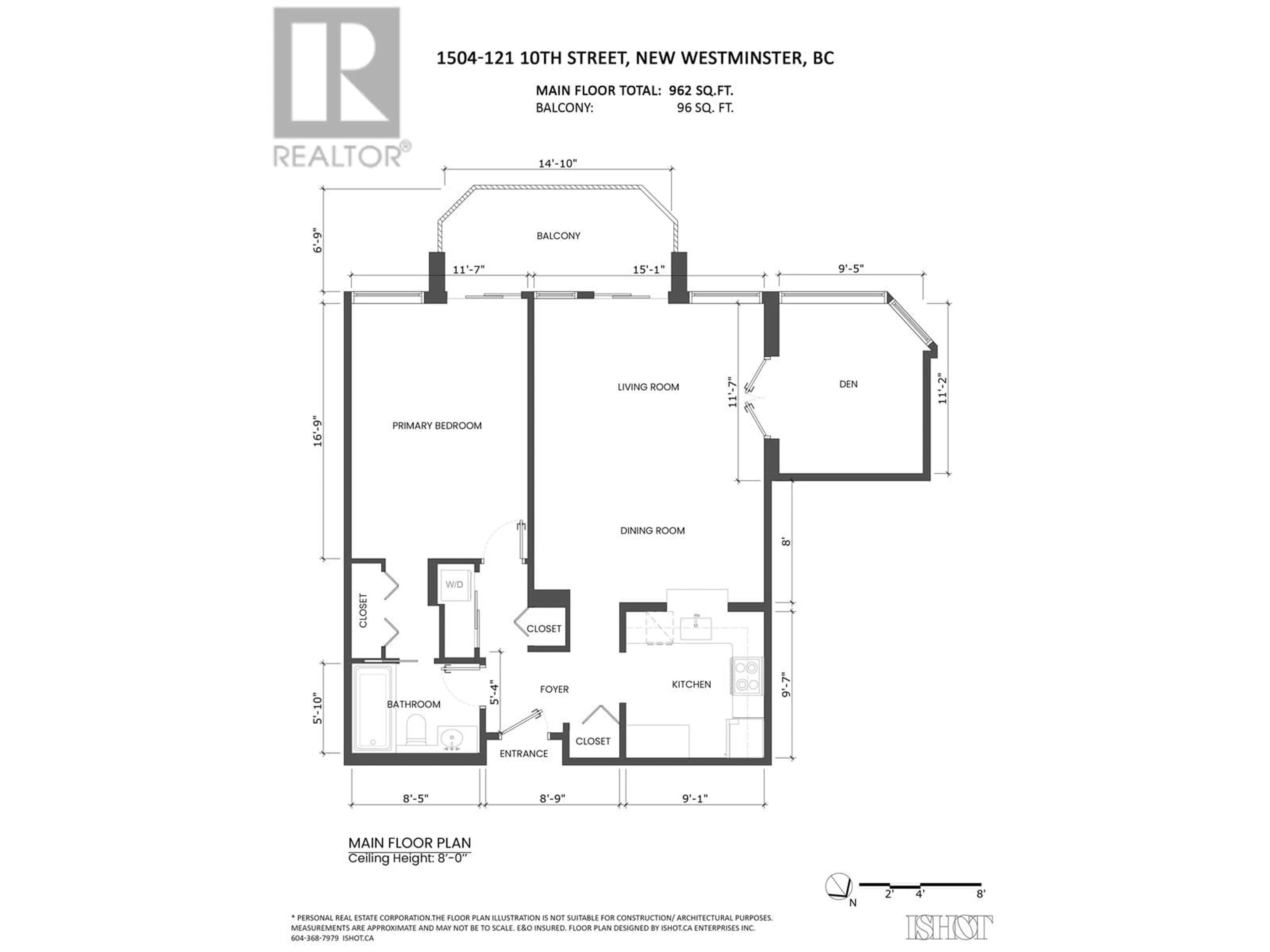 Floor plan for 1504 121 TENTH STREET, New Westminster British Columbia V3M3X7