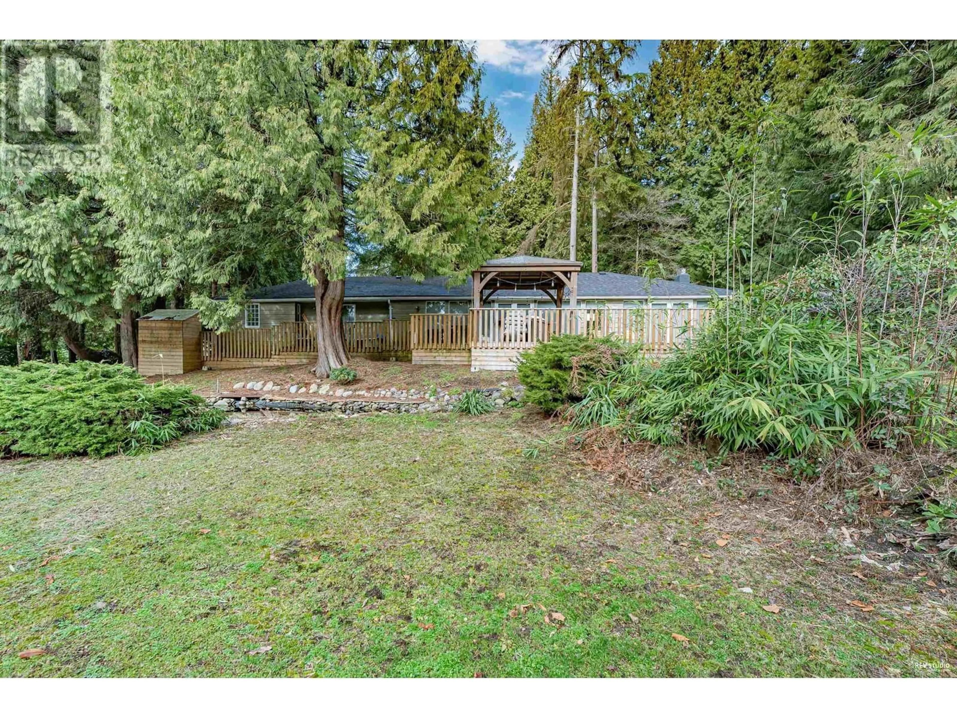 A pic from outside/outdoor area/front of a property/back of a property/a pic from drone, forest/trees view for 417 HADDEN DRIVE, West Vancouver British Columbia V7S1G1